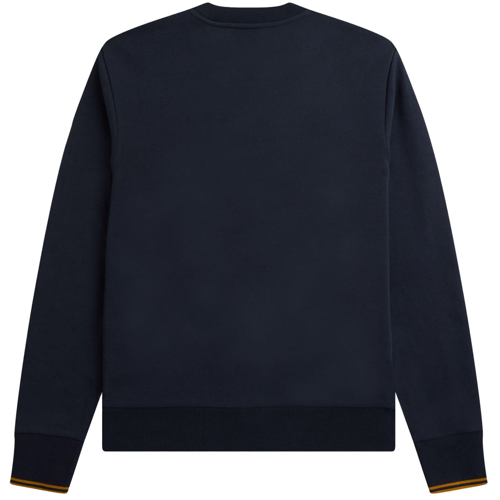 Fred Perry Crew Neck Sweatshirt - Navy and Caramel