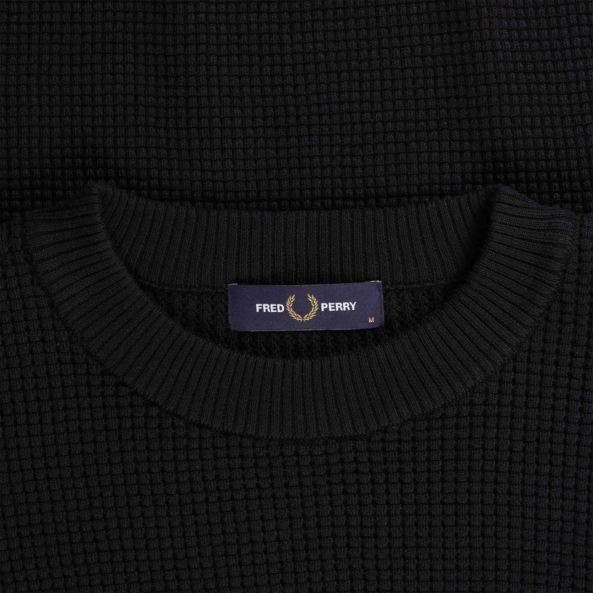 Fred Perry Waffle Jumper - Black