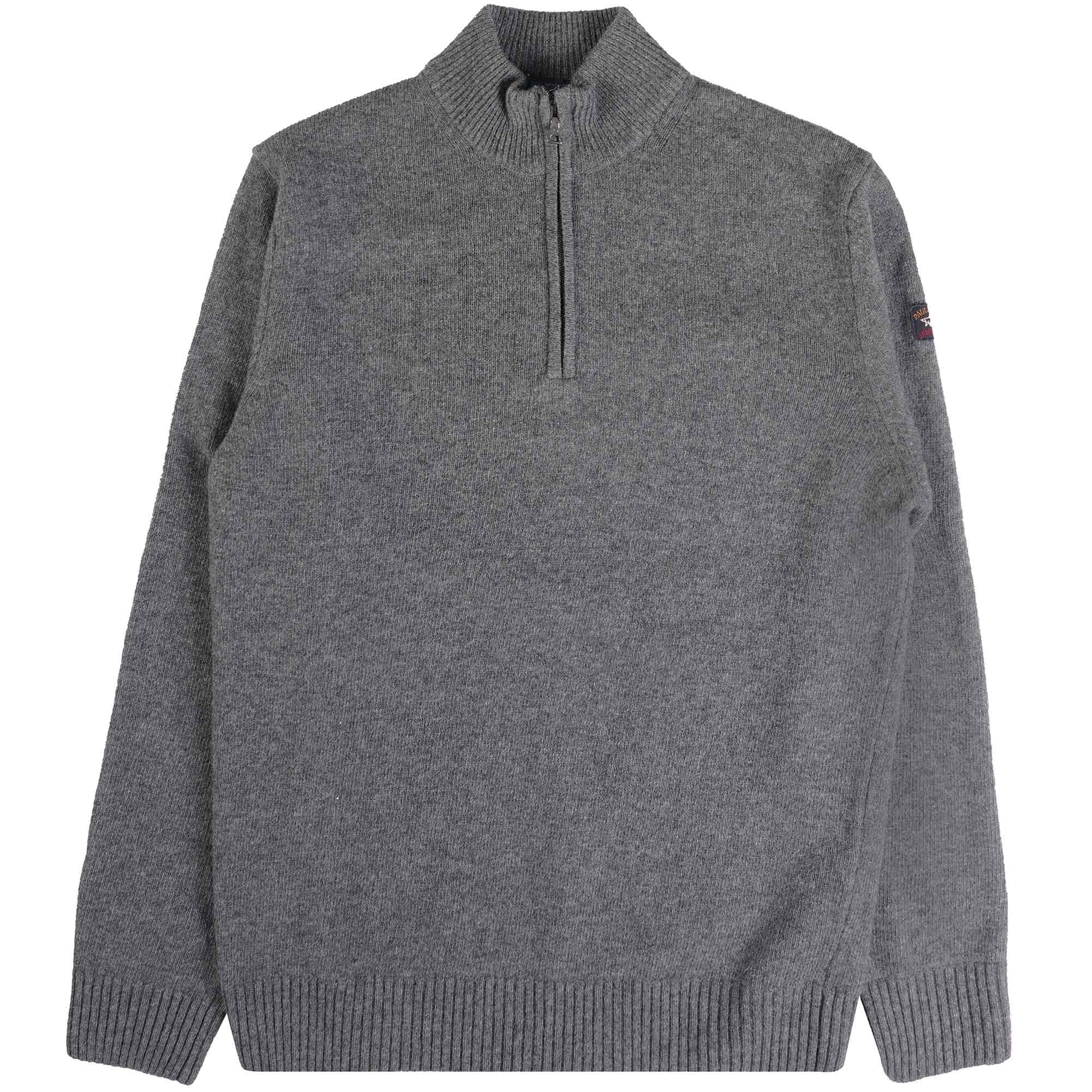 Paul and Shark Half Zip Jumper - Grey