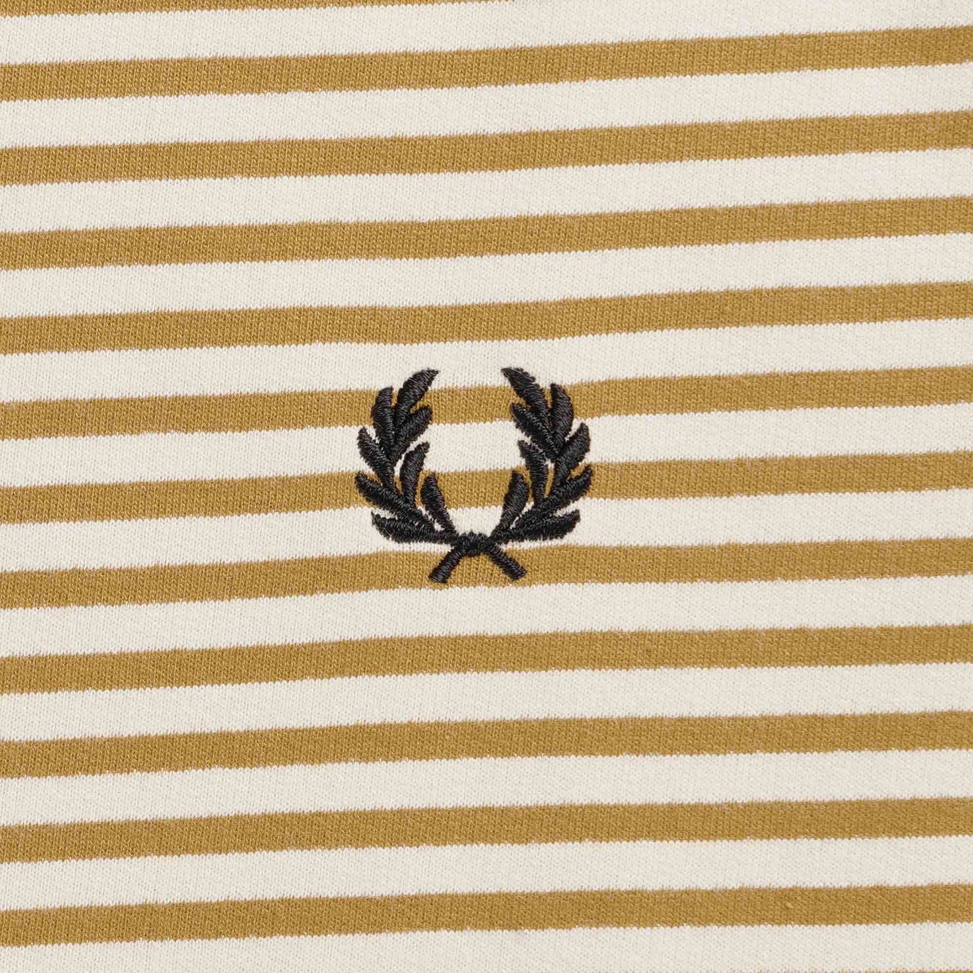 Fred Perry Fine Stripe Heavyweight T-Shirt - Oatmeal