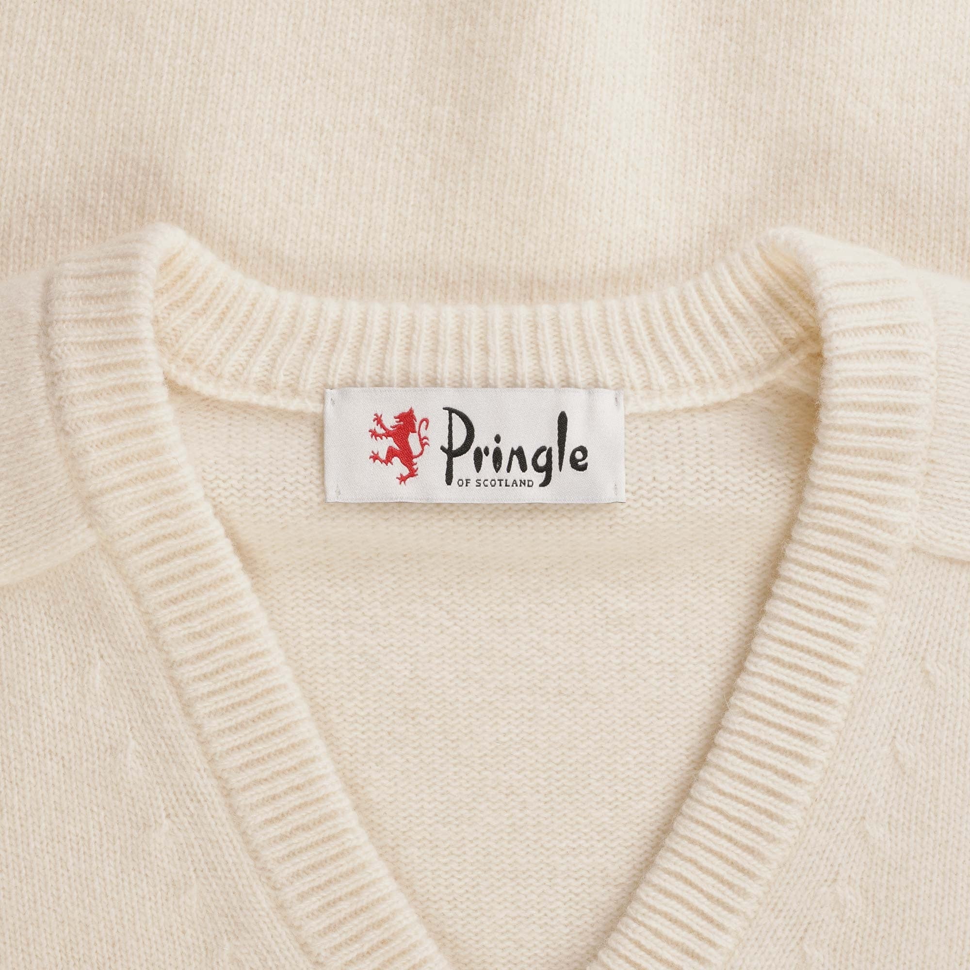 Pringle of Scotland V Neck Jumper - Ivory