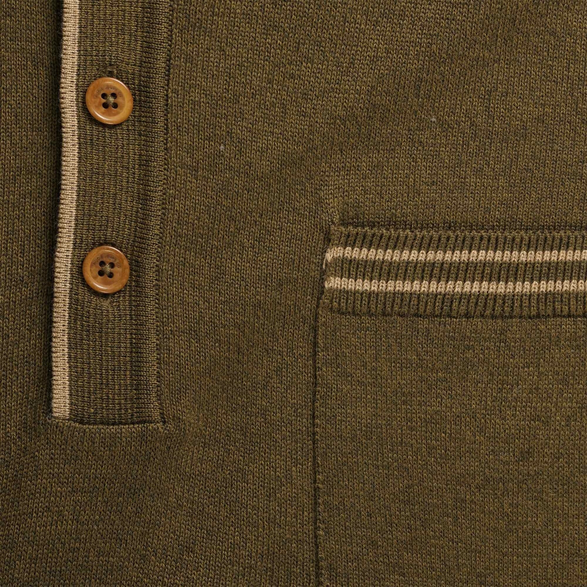 Nudie Jeans Frippe Polo Club Shirt - Olive