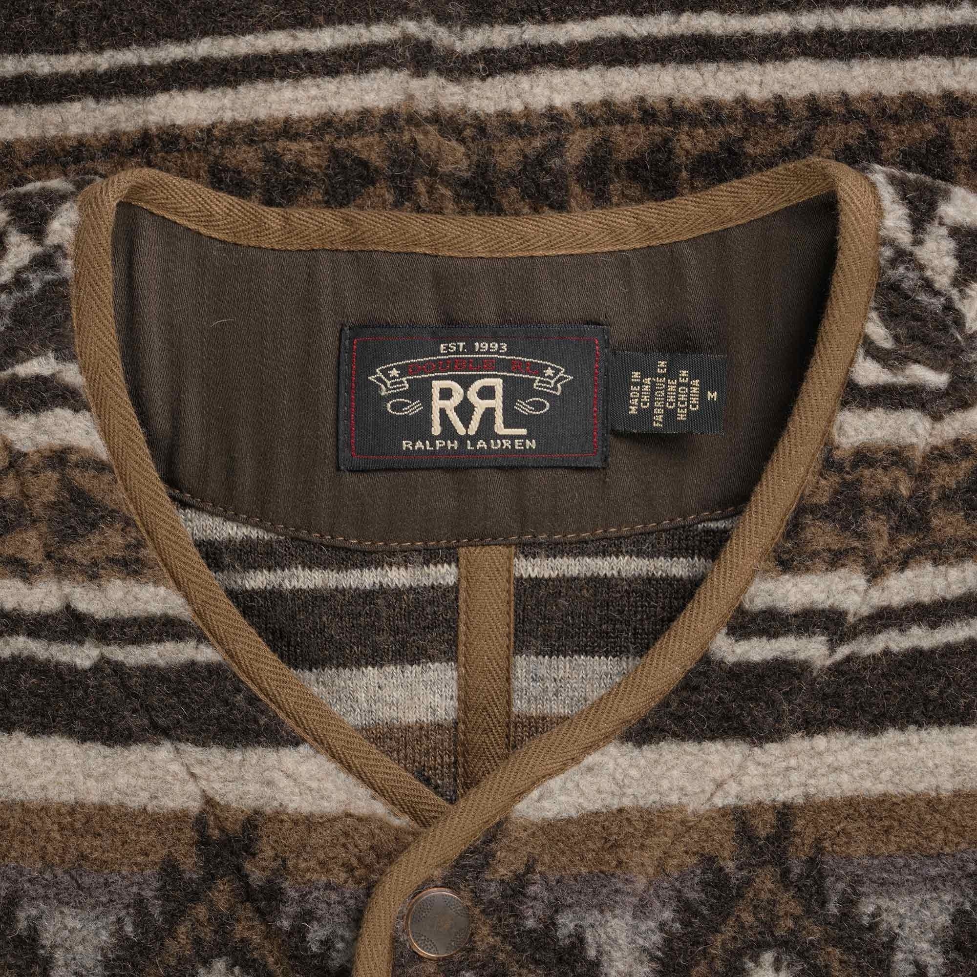RRL by Ralph Lauren Jacquard Pile Fleece Gilet - Brown