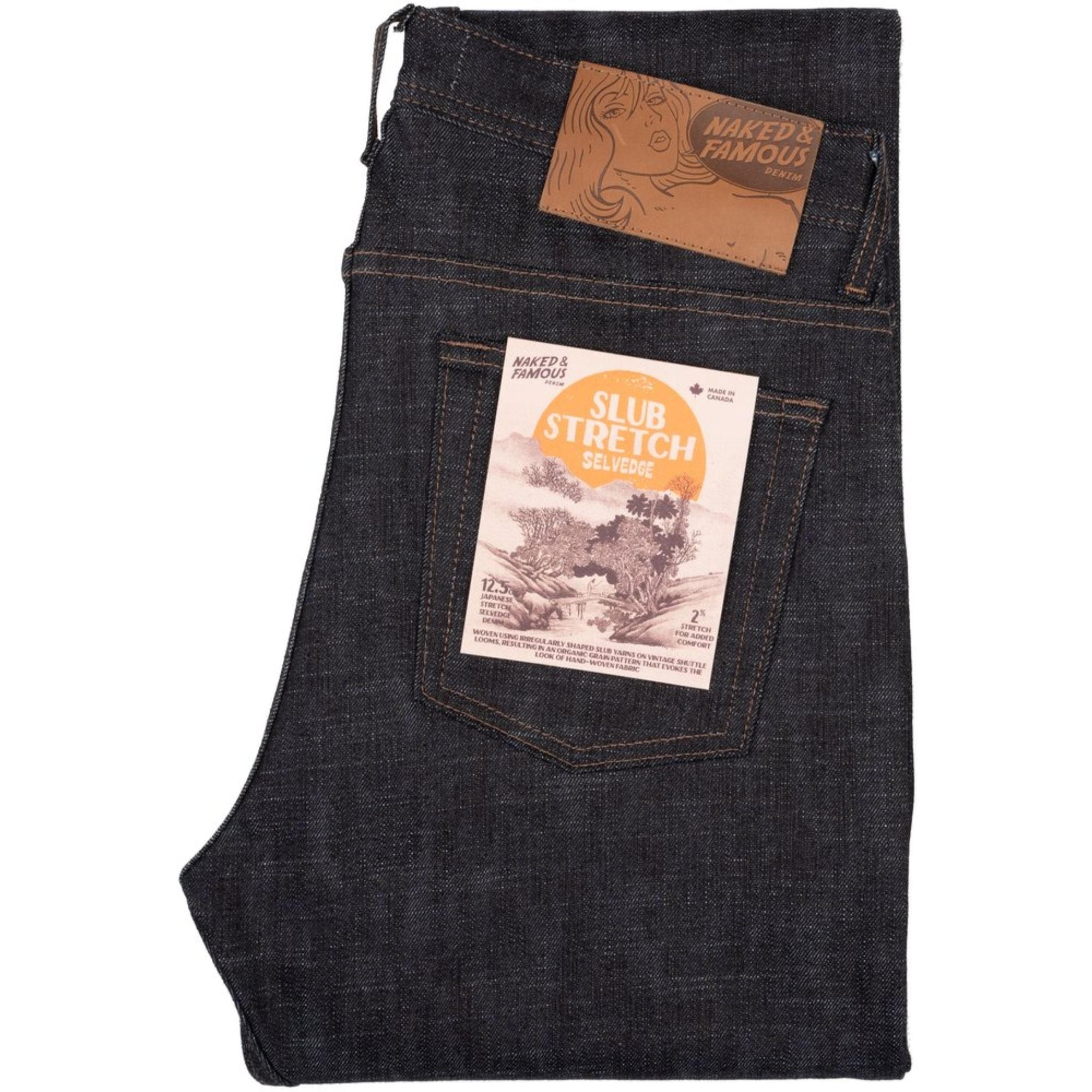 Naked and Famous Denim Weird Guy Slub Stretch Selvedge - Indigo