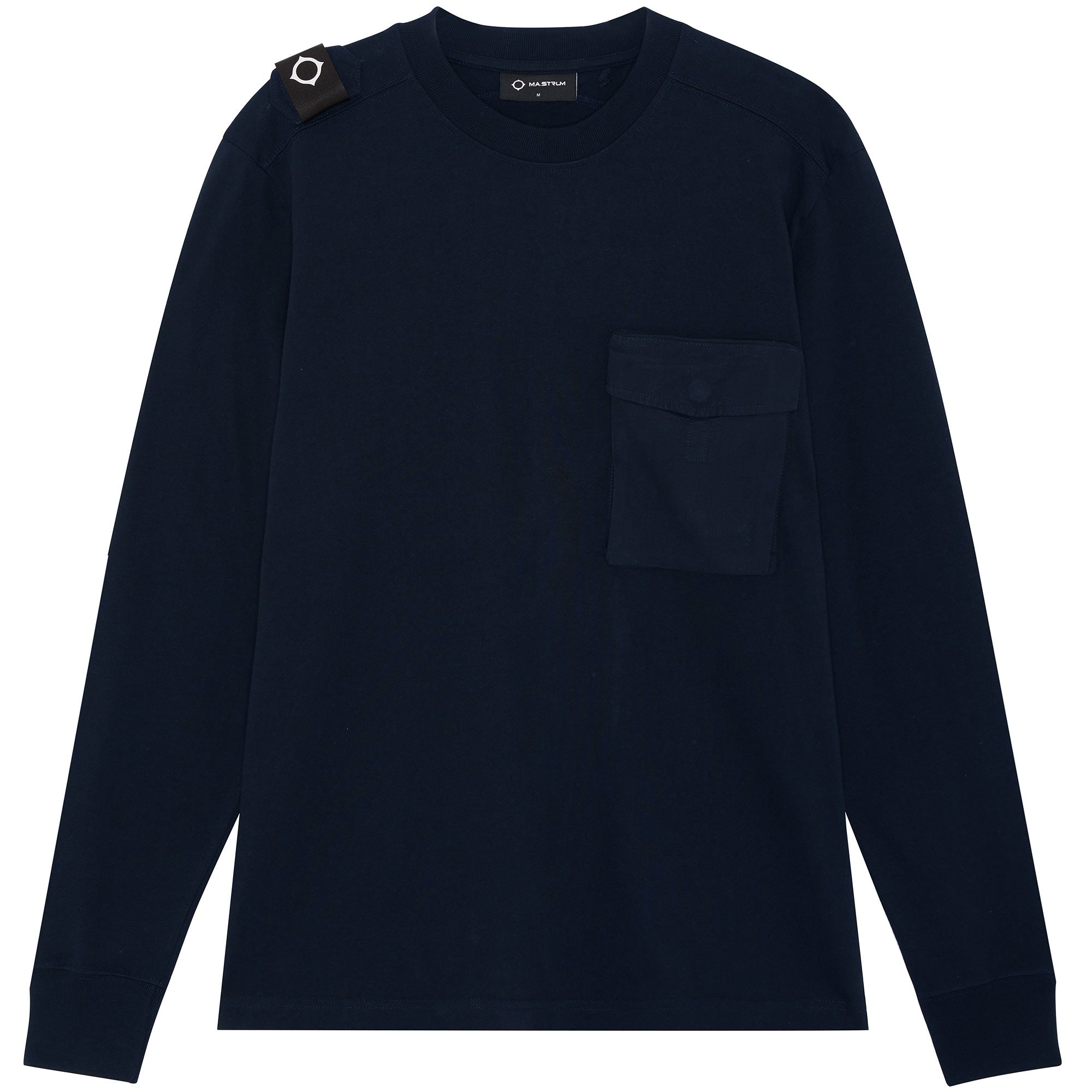 Ma Strum Long Sleeve Cargo Pocket Tee - Ink Navy