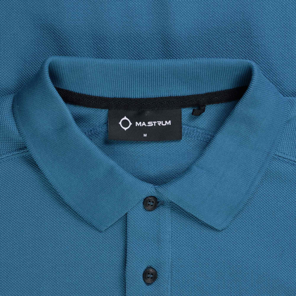 Ma Strum Long Sleeve Polo Shirt - Storm Blue