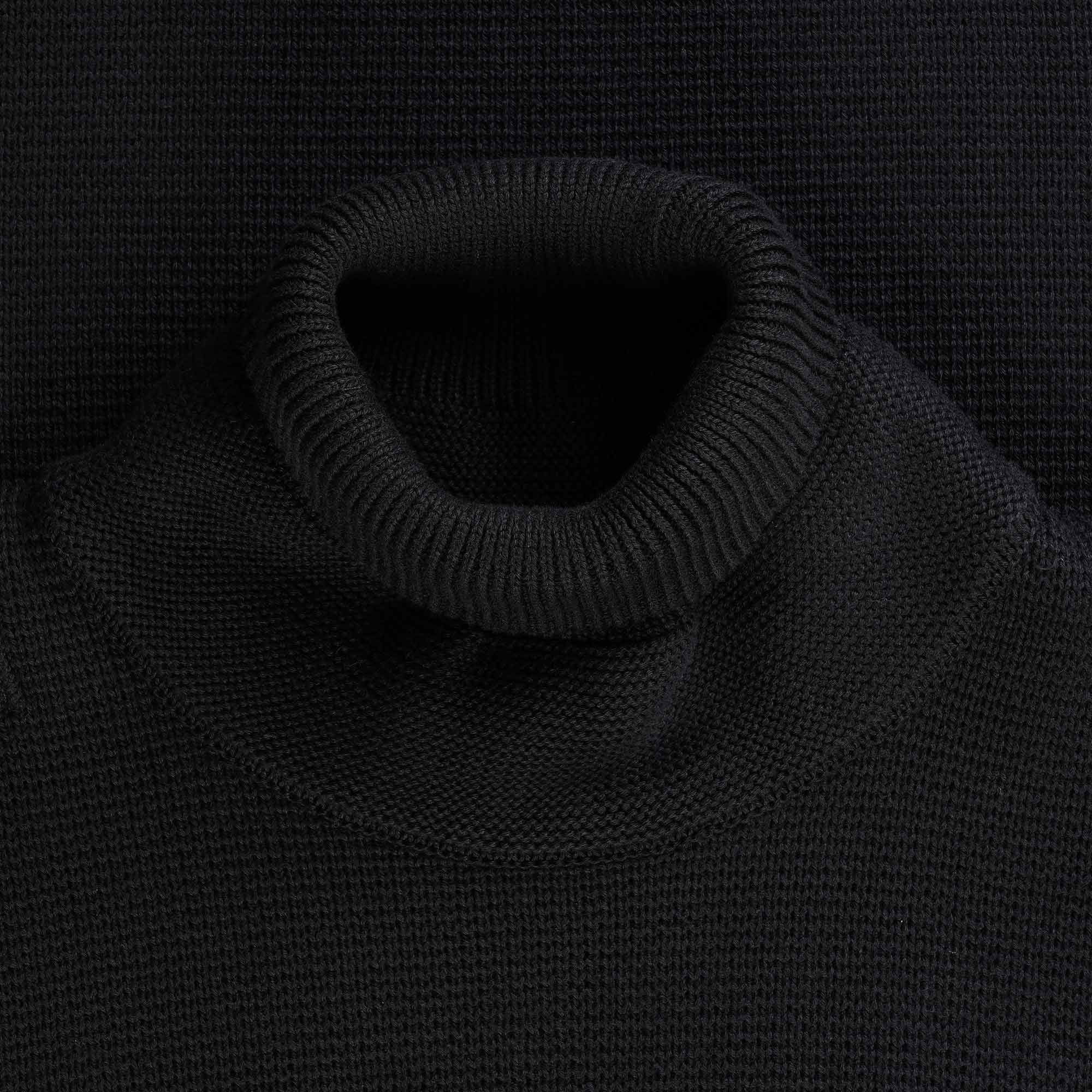 Ma Strum Milano Knit Roll Neck Jumper -  Jet Black