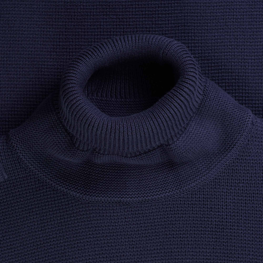 Ma Strum Milano Knit Roll Neck Jumper - True Navy