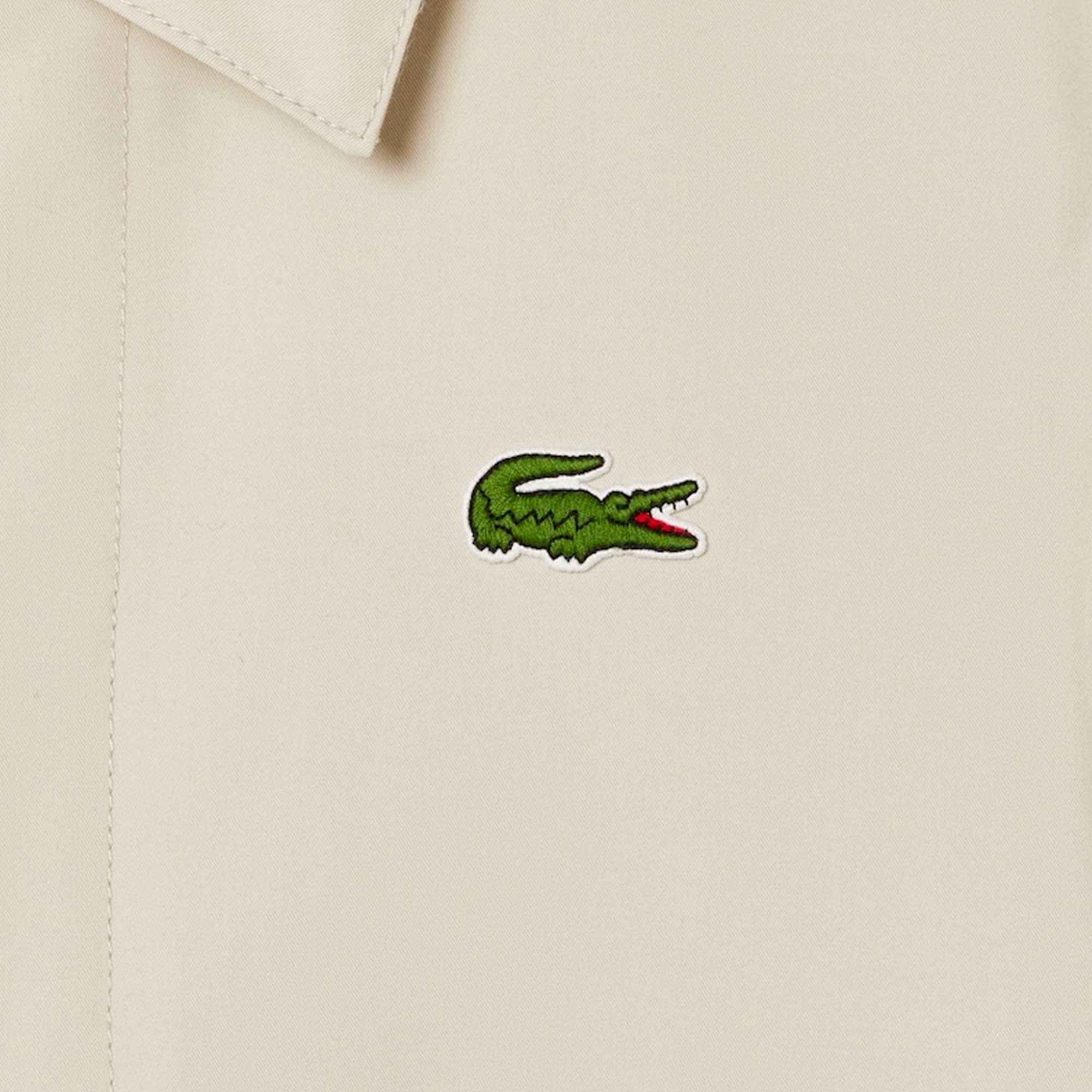 Lacoste Lightweight Showerproof Cotton Twill Trench Coat - Gris