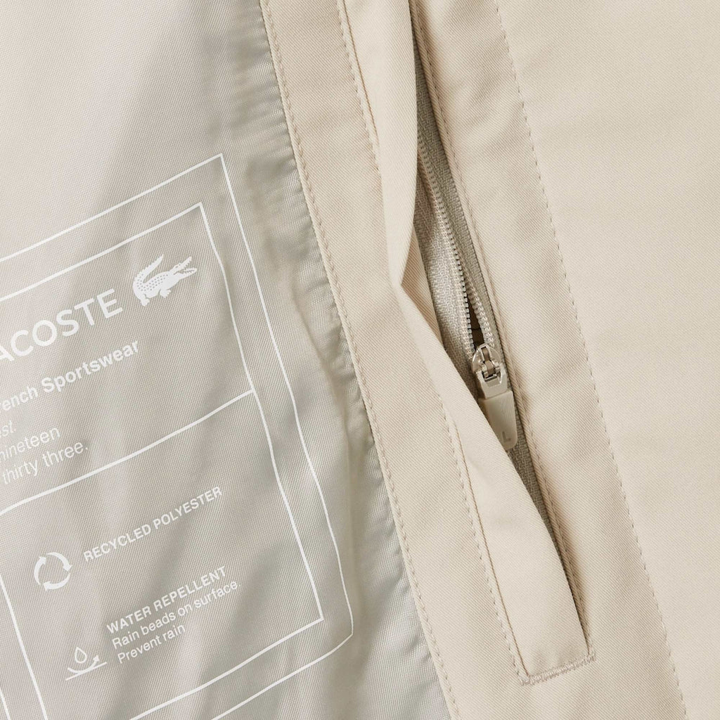 Lacoste Lightweight Showerproof Cotton Twill Trench Coat - Gris