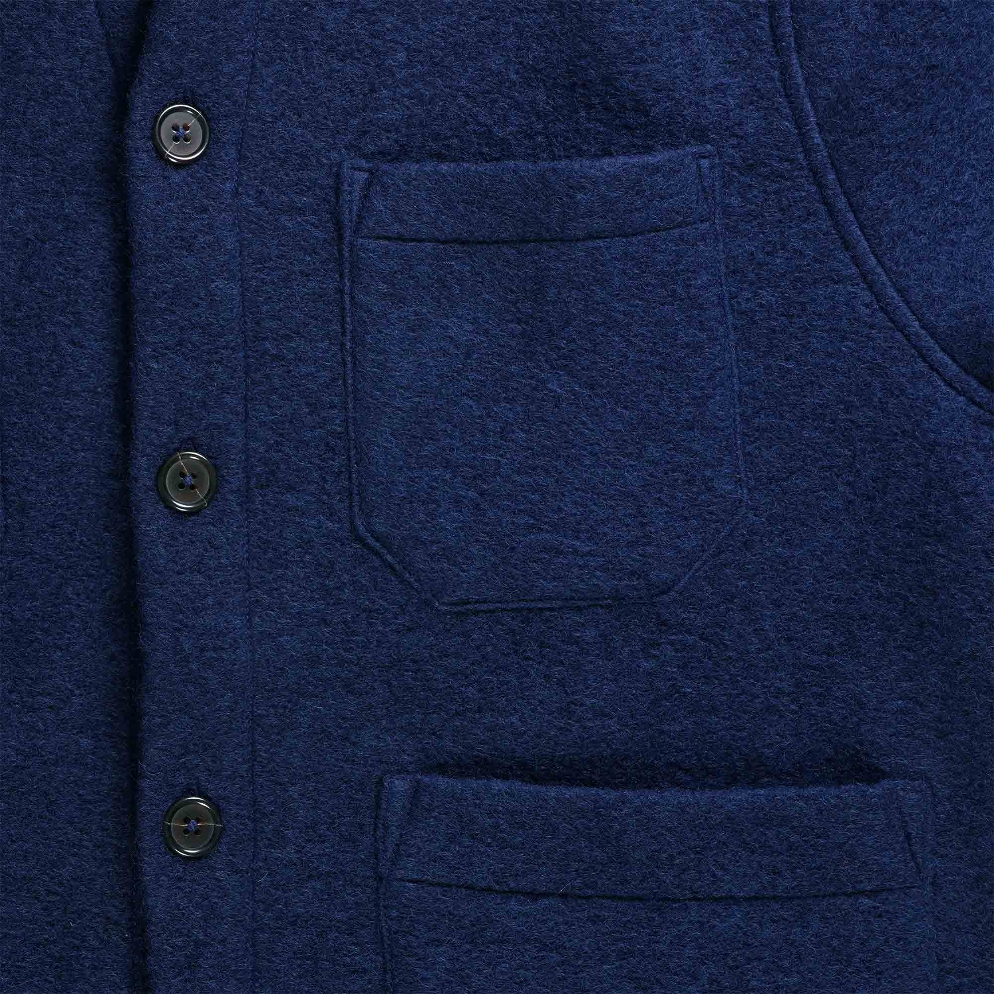 Universal Works Wool Fleece Cardigan - Indigo
