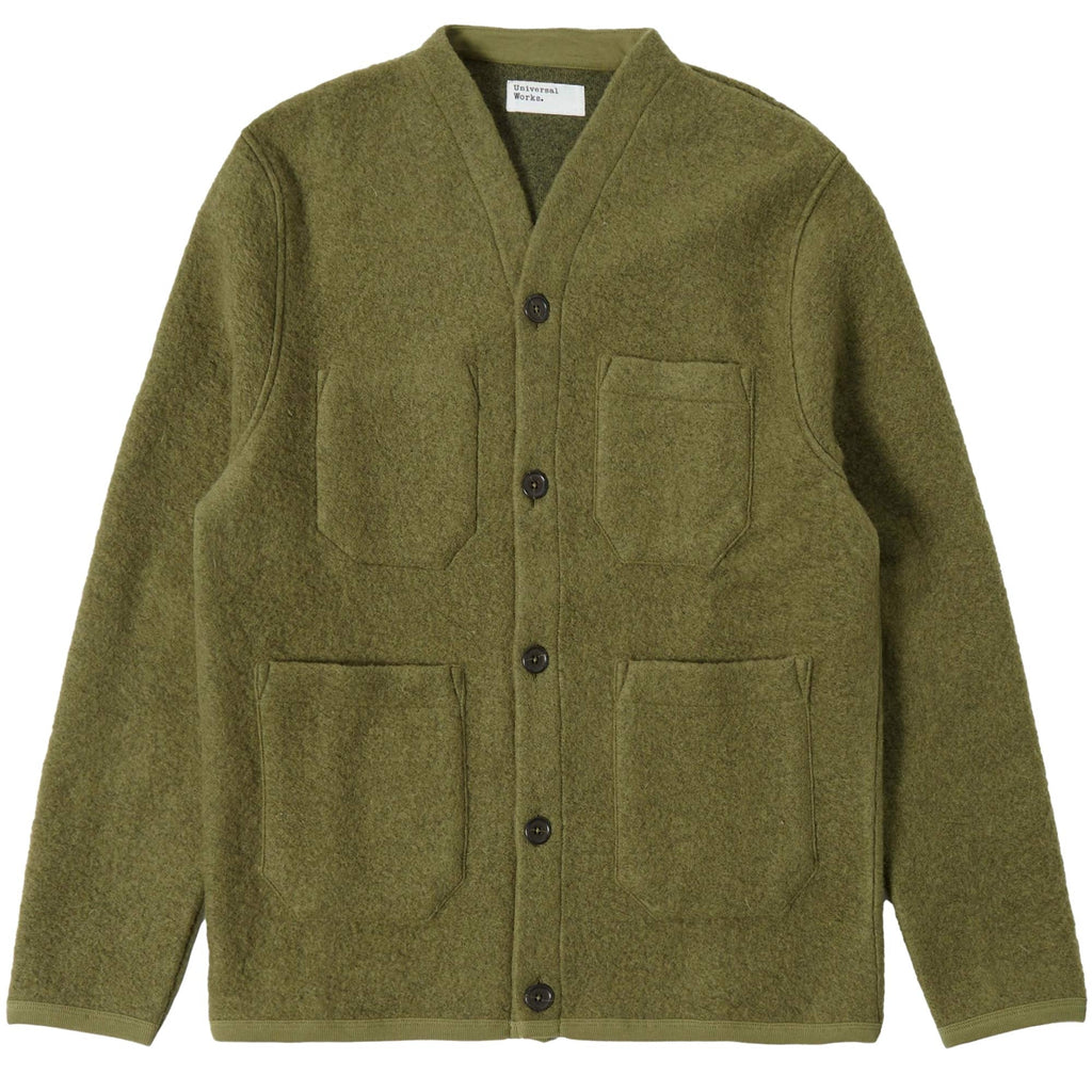 Universal Works Wool Fleece Cardigan - Lovat