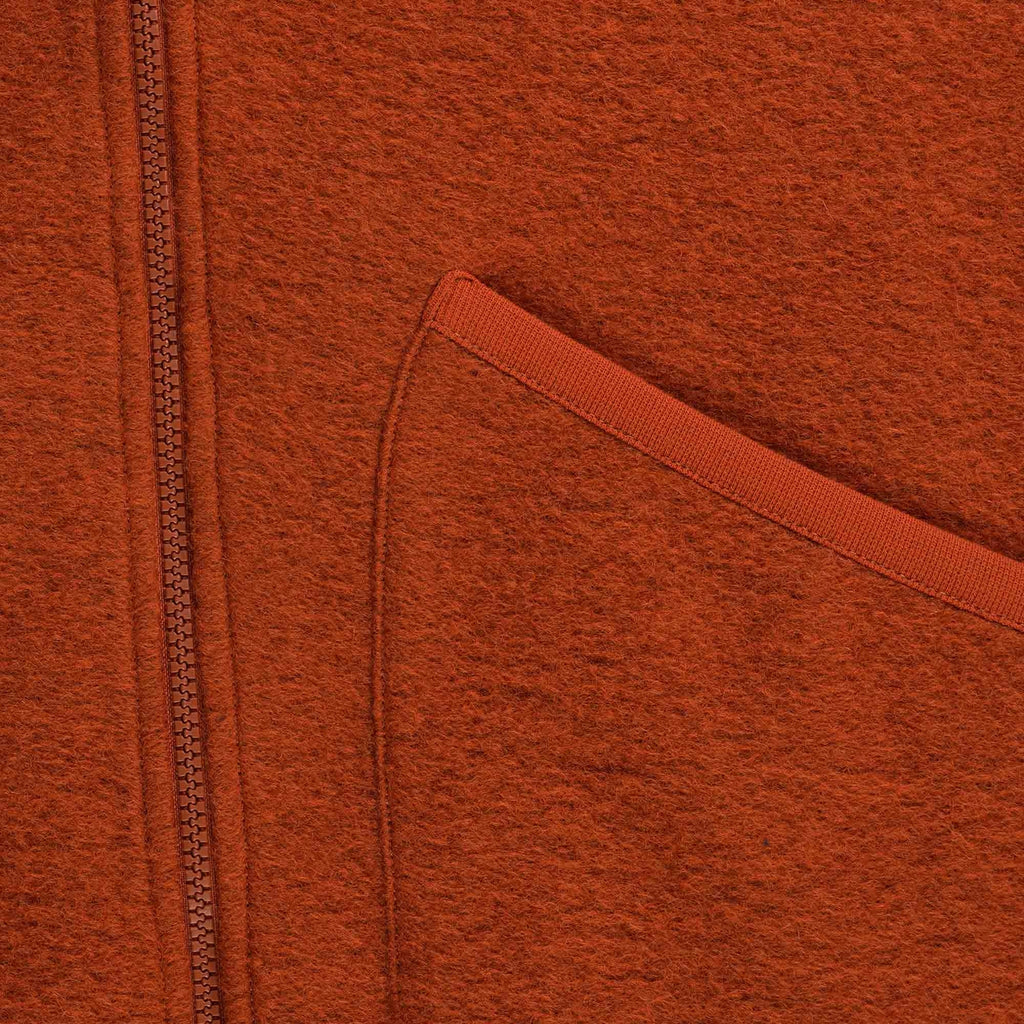 Universal Works Wool Fleece Zip Bomber Jacket - Orange