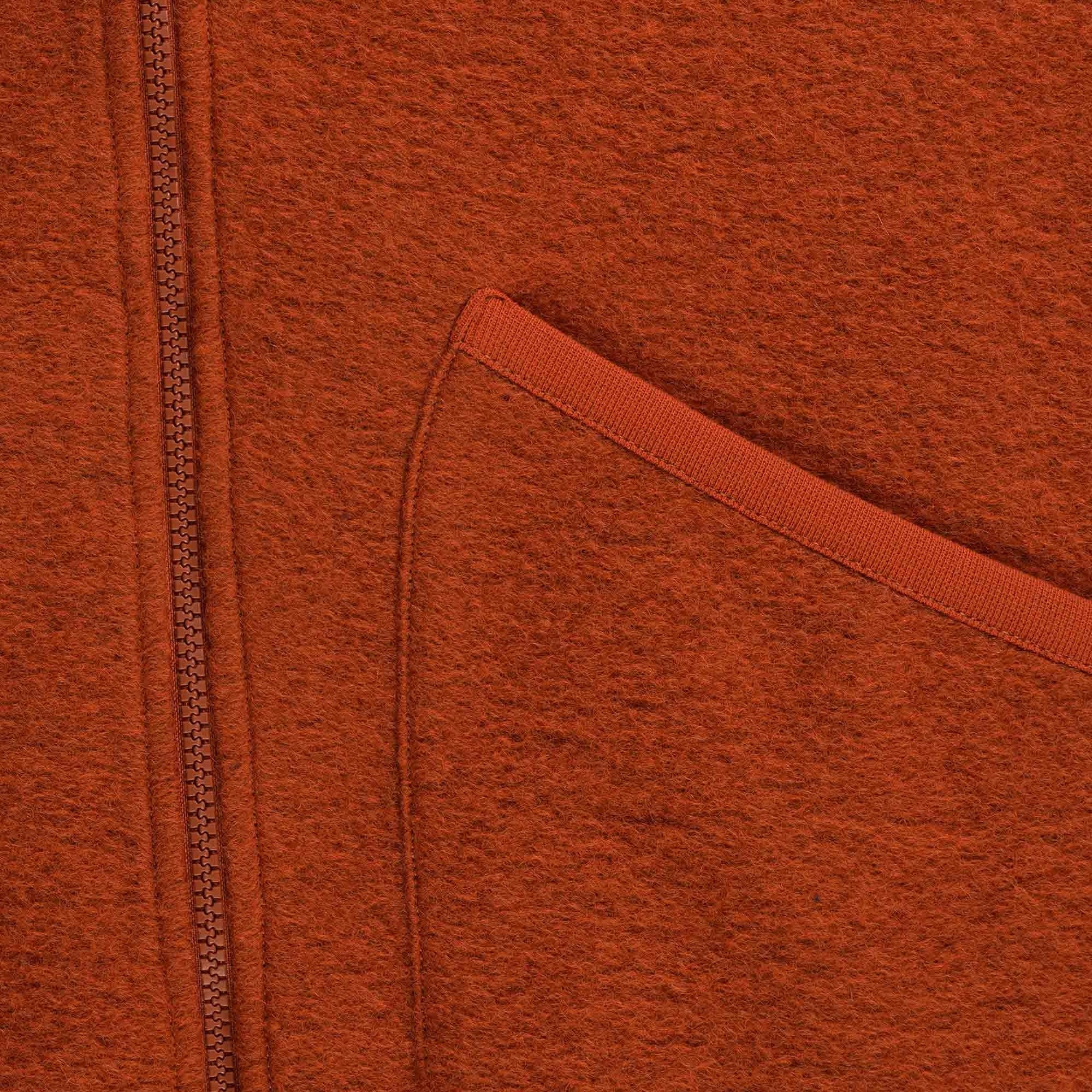 Universal Works Wool Fleece Zip Bomber Jacket - Orange