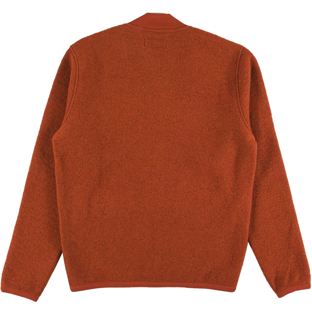 Universal Works Wool Fleece Zip Bomber Jacket - Orange