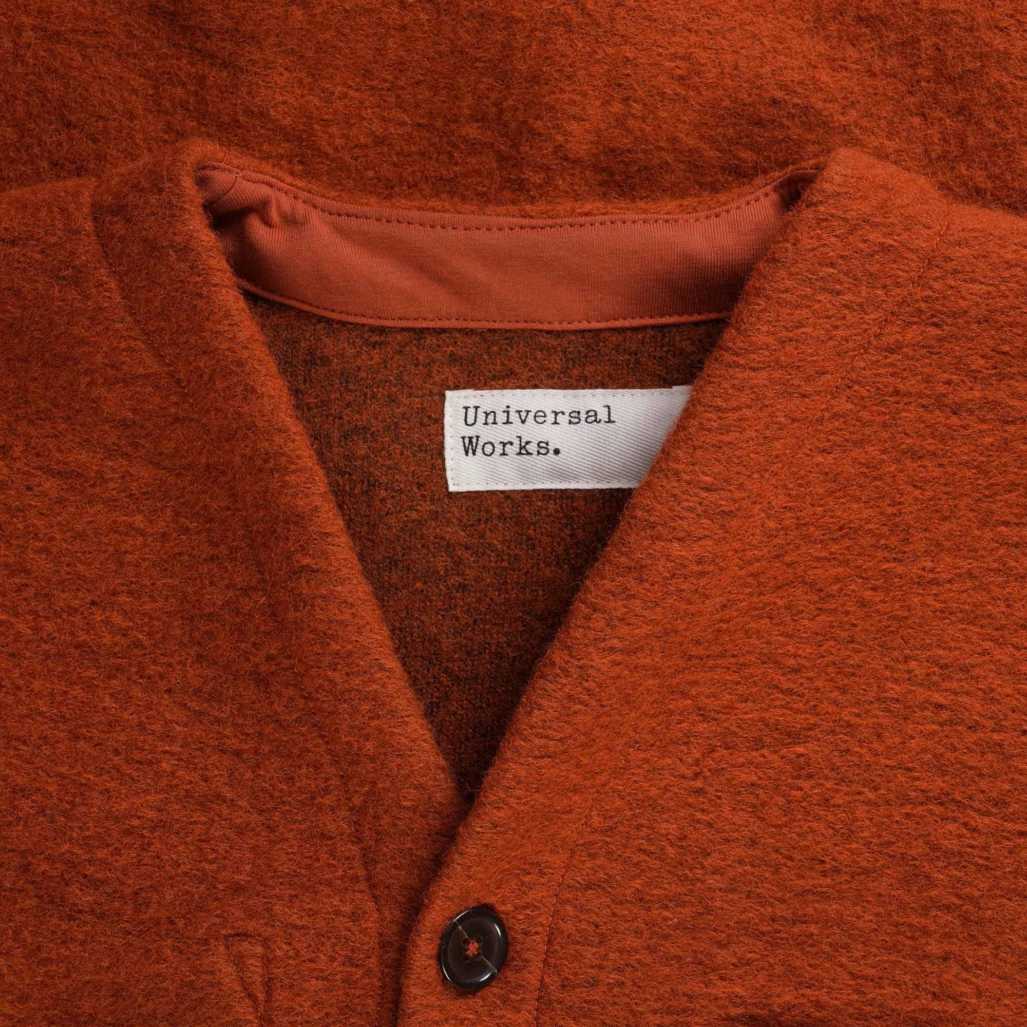 Universal Works Wool Fleece Cardigan - Orange