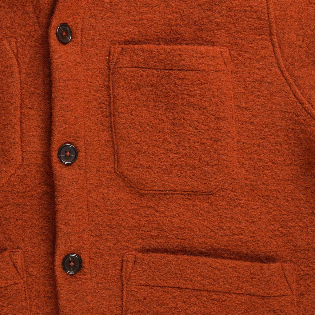 Universal Works Wool Fleece Cardigan - Orange