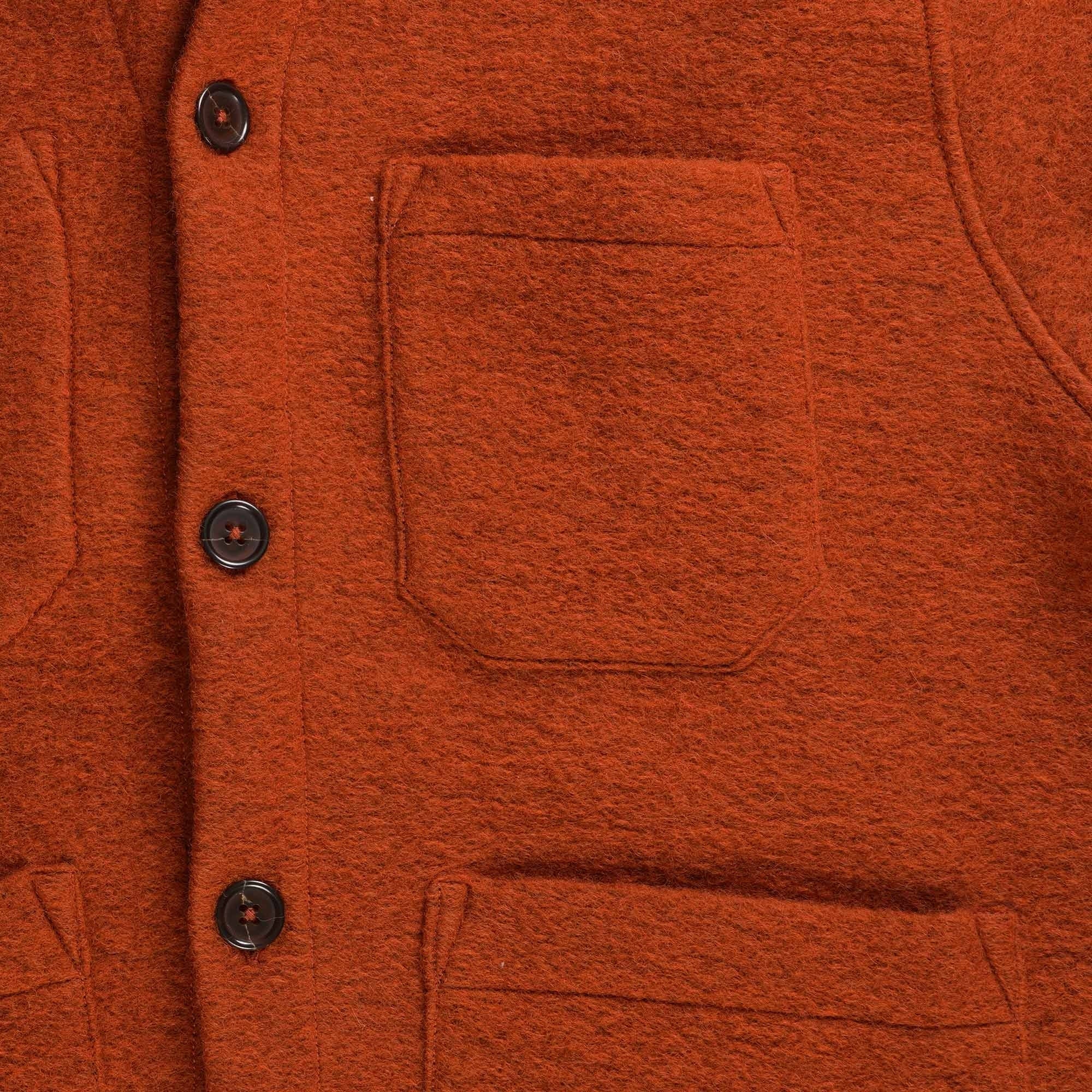 Universal Works Wool Fleece Cardigan - Orange