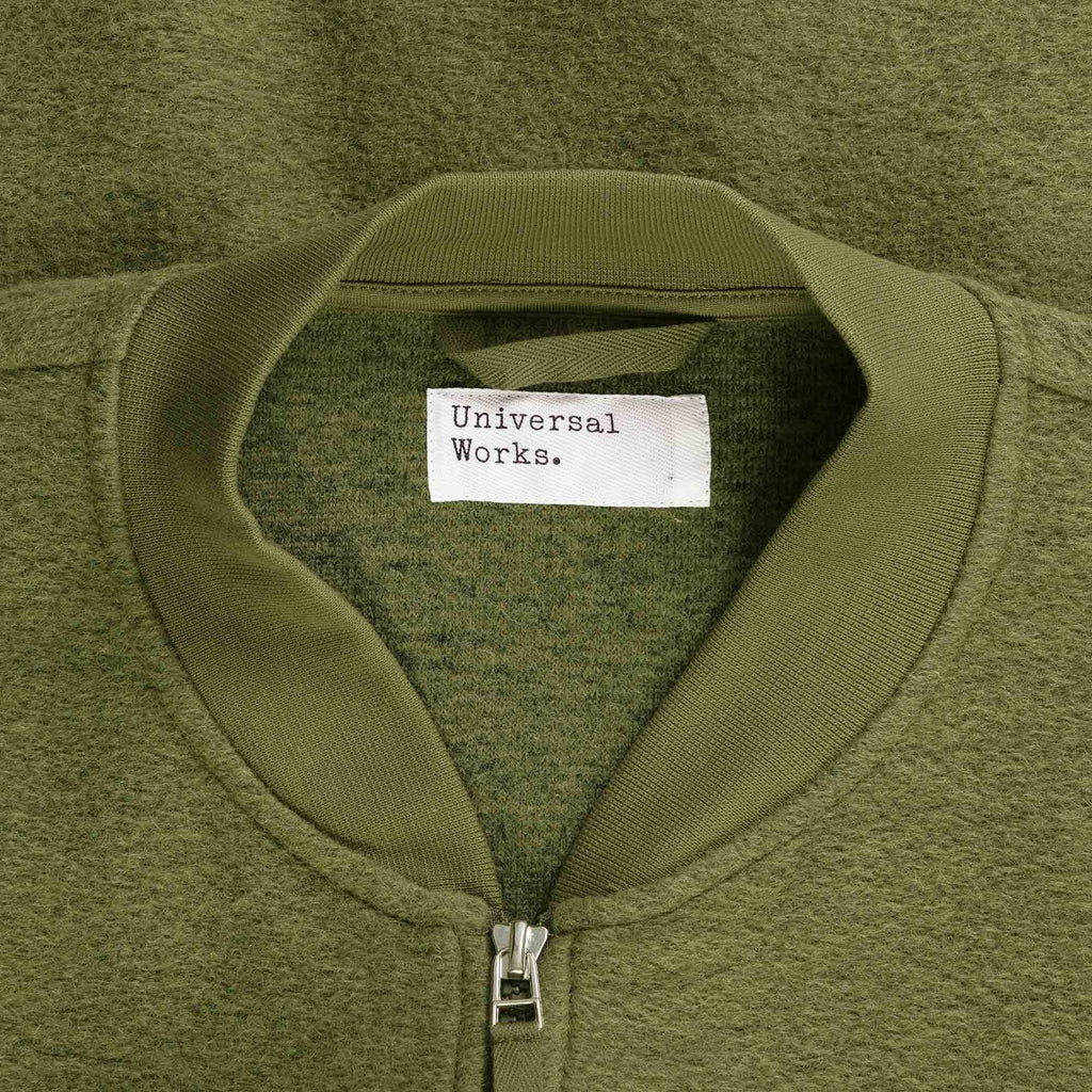 Universal Works Wool Fleece Zip Bomber Jacket - Lovat