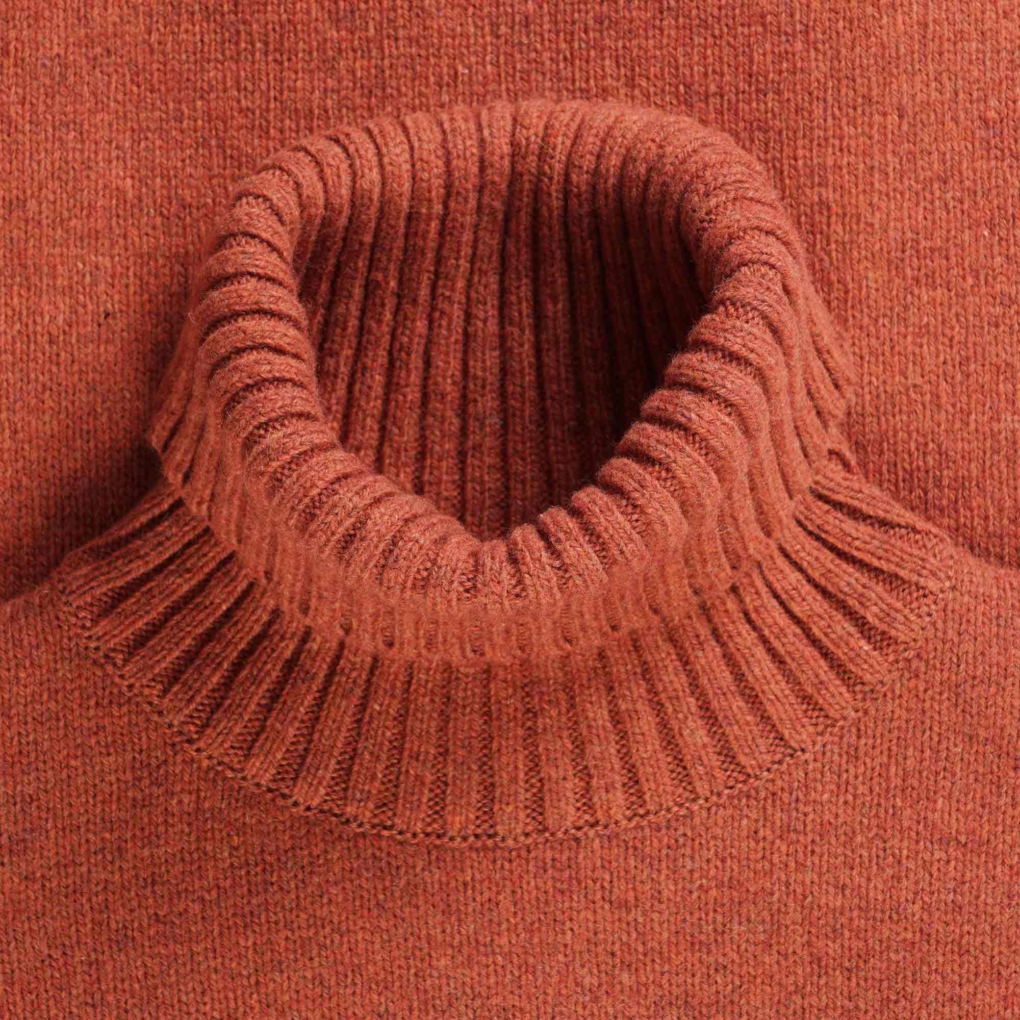 Universal Works Eco Wool Roll Neck Knit - Rust