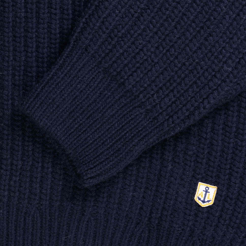 Armor Lux Zip Neck Jumper - Navy