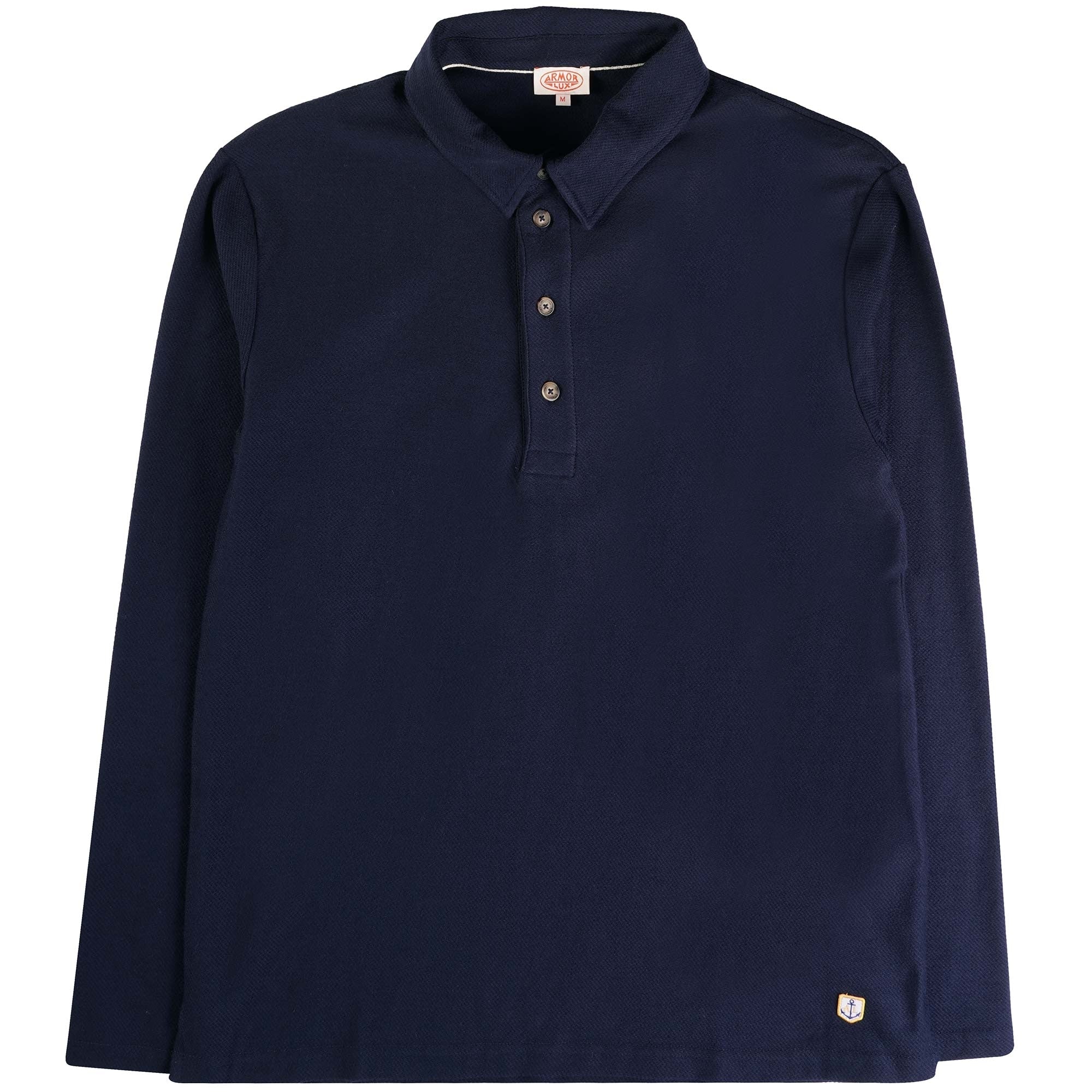 Armor Lux Long Sleeve Polo Shirt - Marine