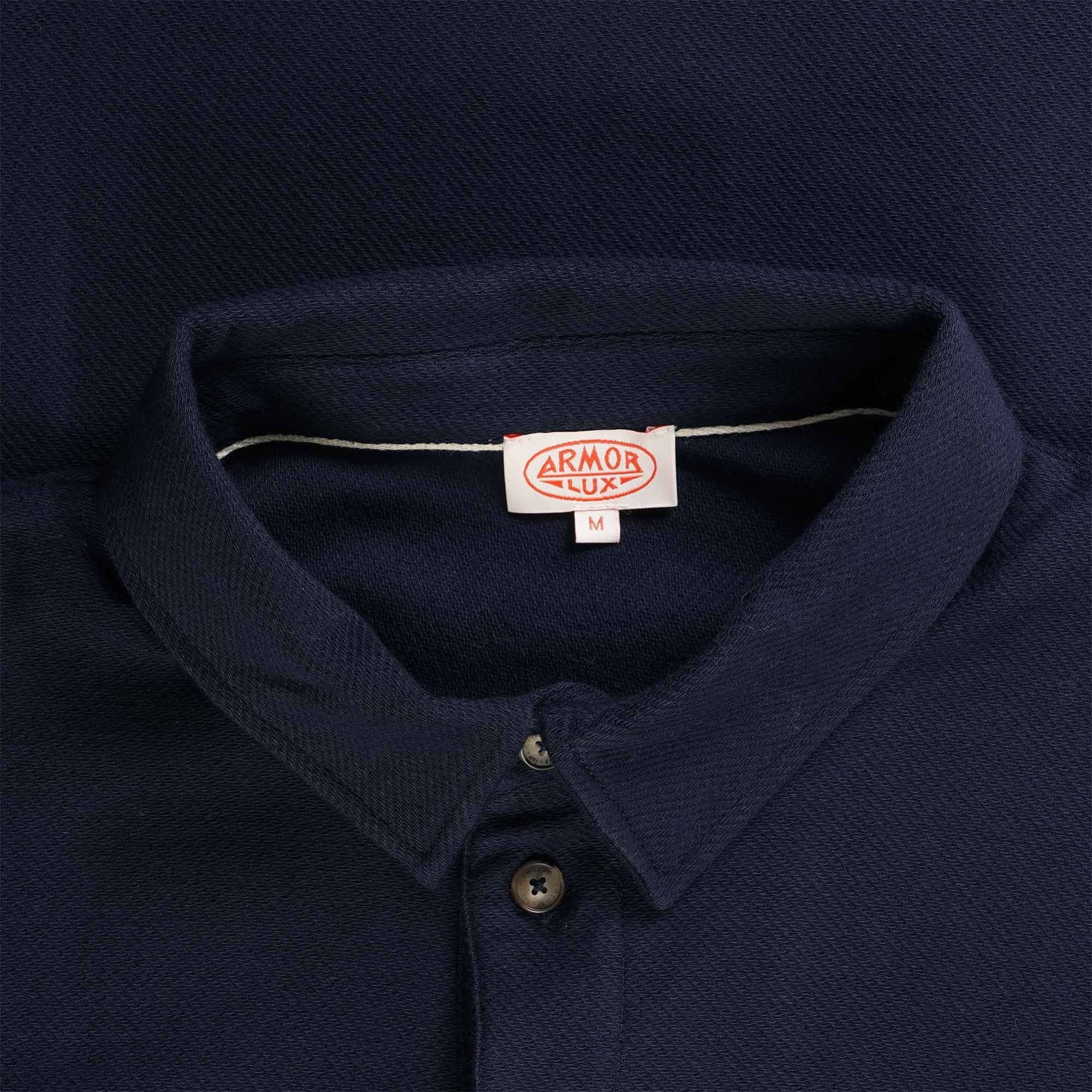Armor Lux Long Sleeve Polo Shirt - Marine