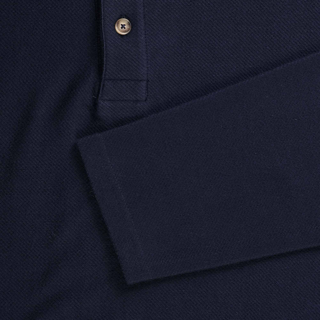 Armor Lux Long Sleeve Polo Shirt - Marine
