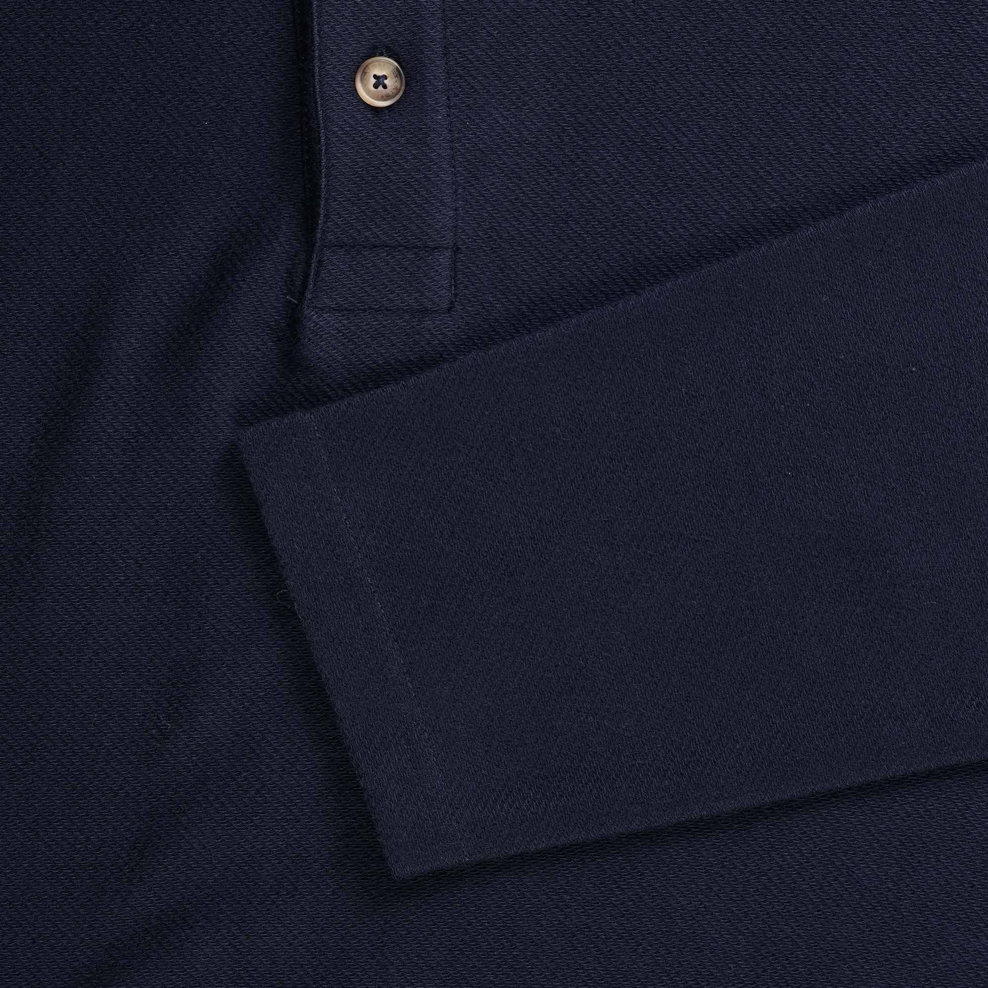 Armor Lux Long Sleeve Polo Shirt - Marine
