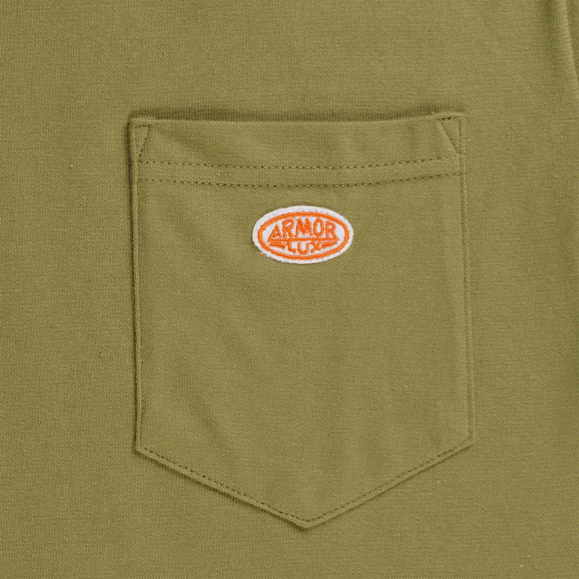Armor Lux Logo Pocket T-Shirt - Oliva