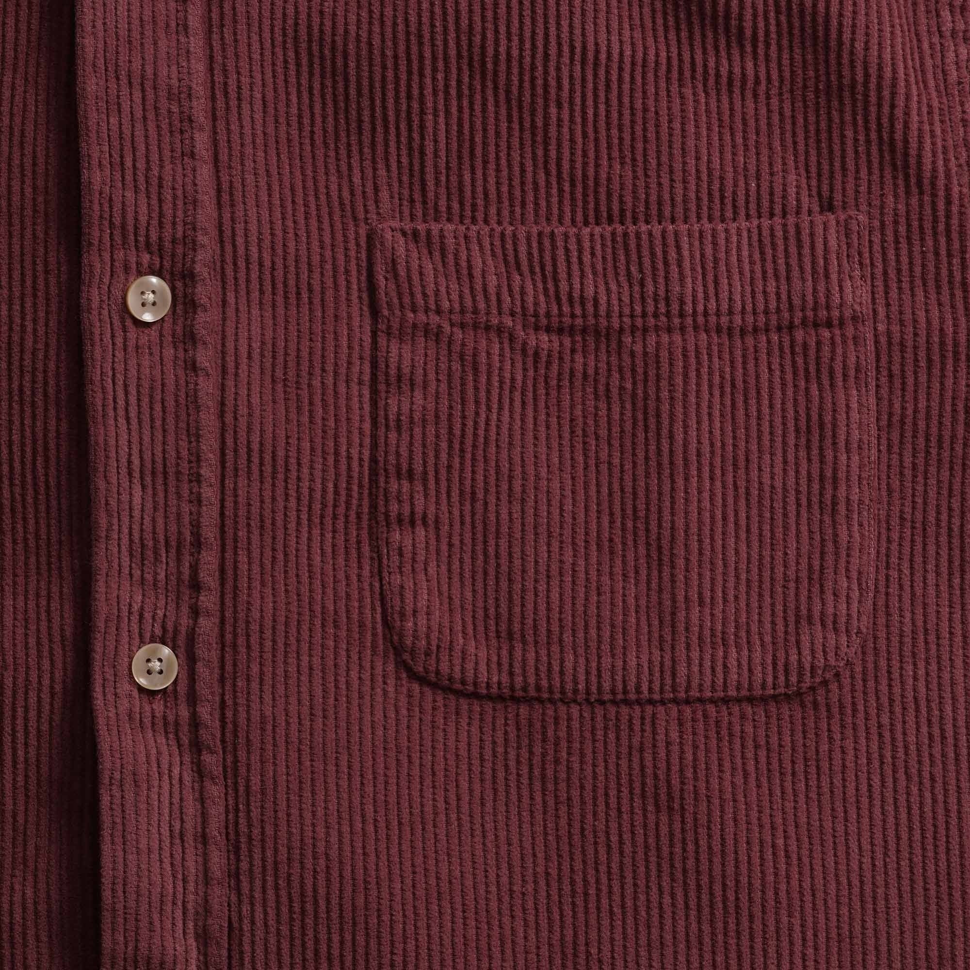 Portuguese Flannel Lobo Corduroy Shirt - Bordeaux