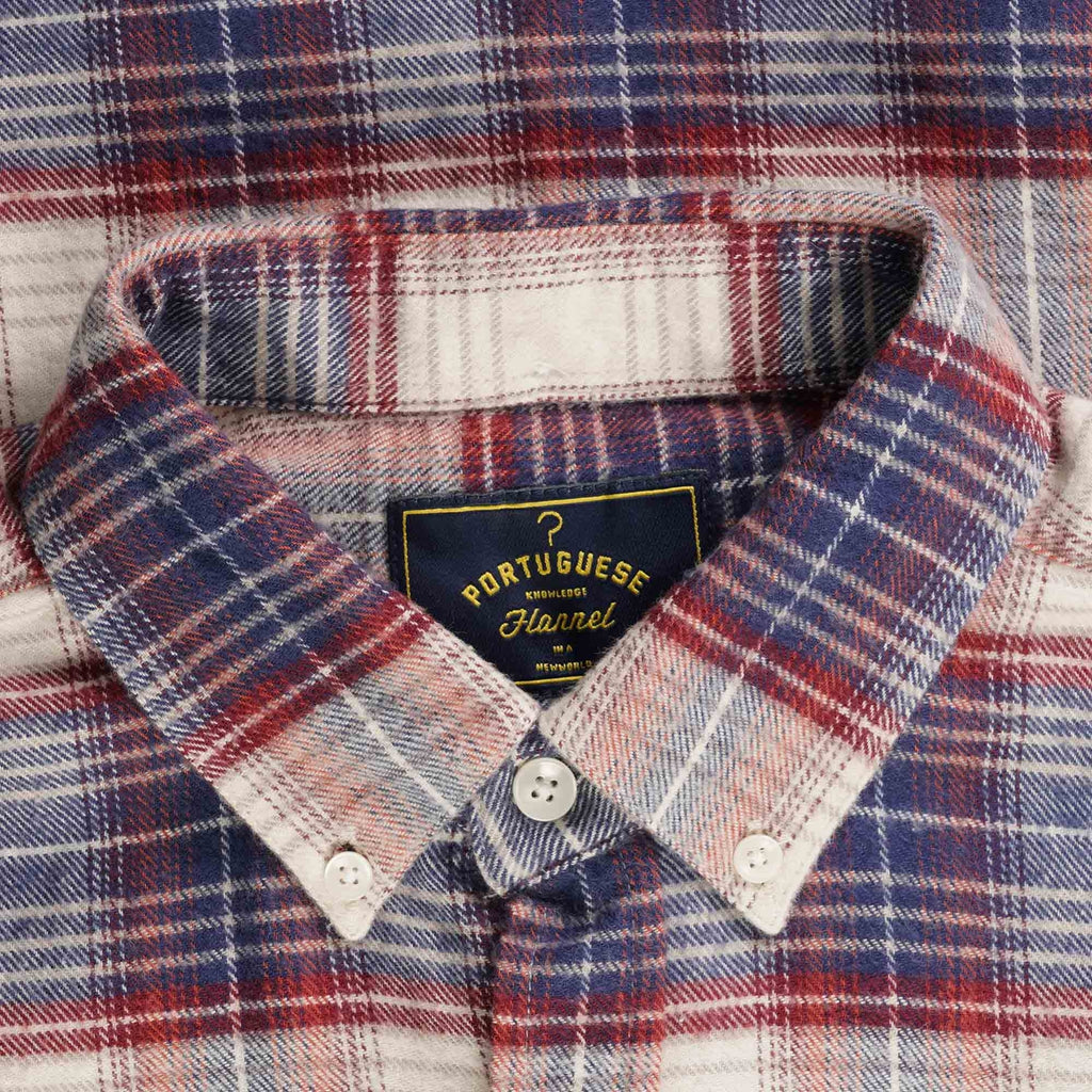 Portuguese Flannel Liber Shirt - Beige, Red and Blue