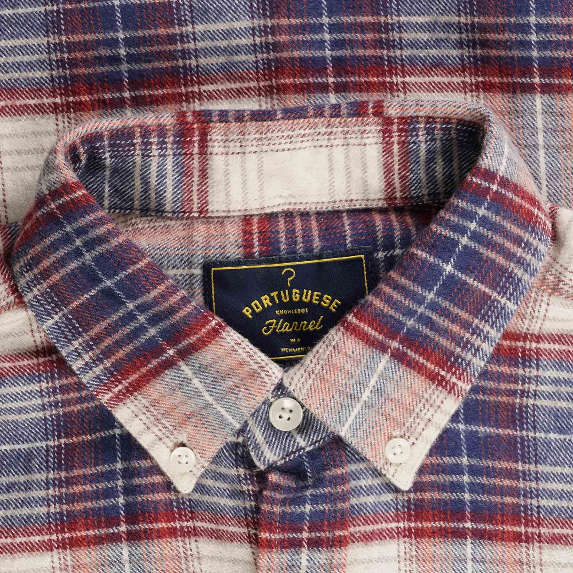 Portuguese Flannel Liber Shirt - Beige, Red and Blue