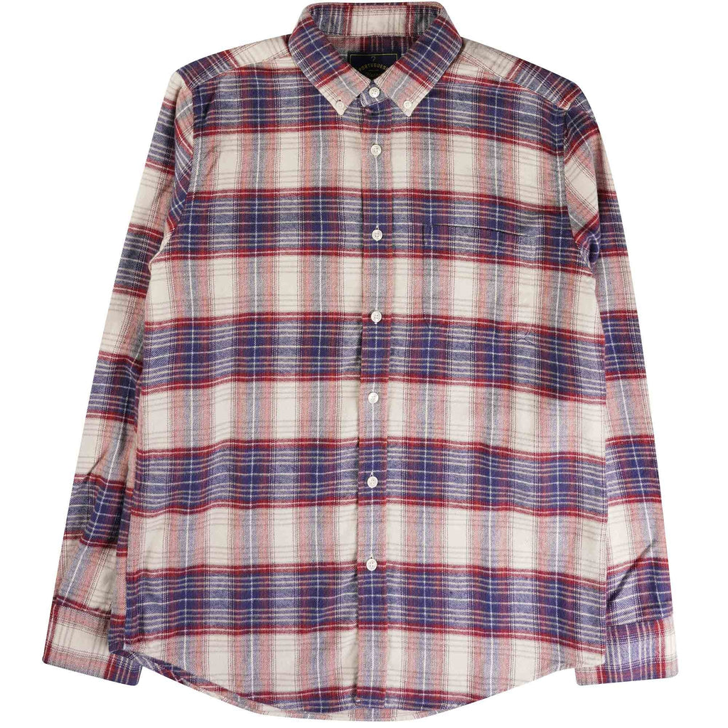 Portuguese Flannel Liber Shirt - Beige, Red and Blue