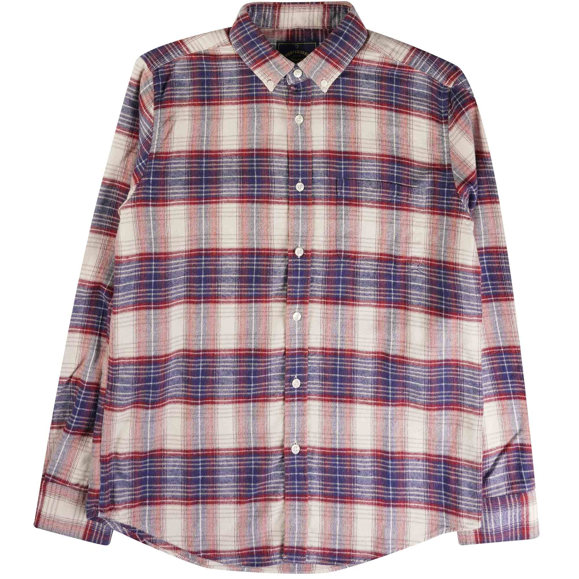 Portuguese Flannel Liber Shirt - Beige, Red and Blue