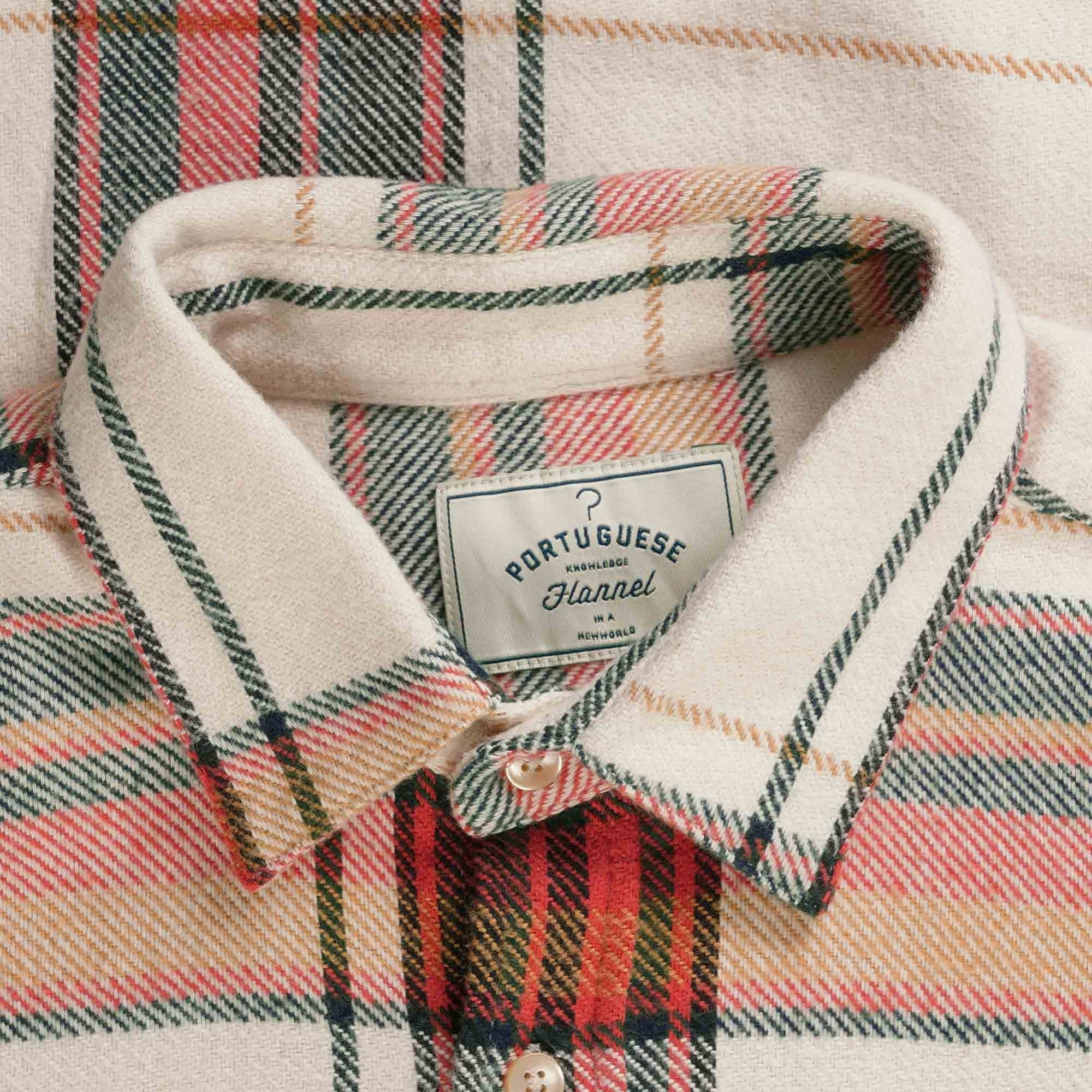 Portuguese Flannel Nords Check Shirt - White and Red