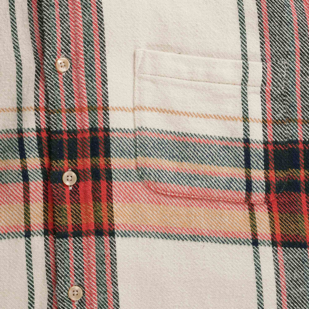 Portuguese Flannel Nords Check Shirt - White and Red
