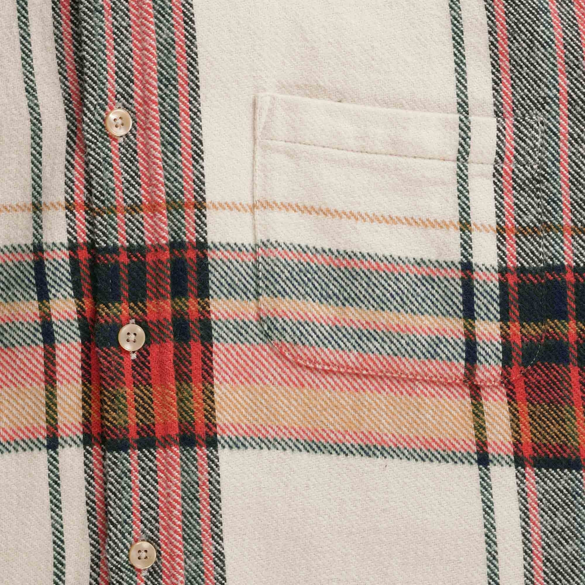 Portuguese Flannel Nords Check Shirt - White and Red