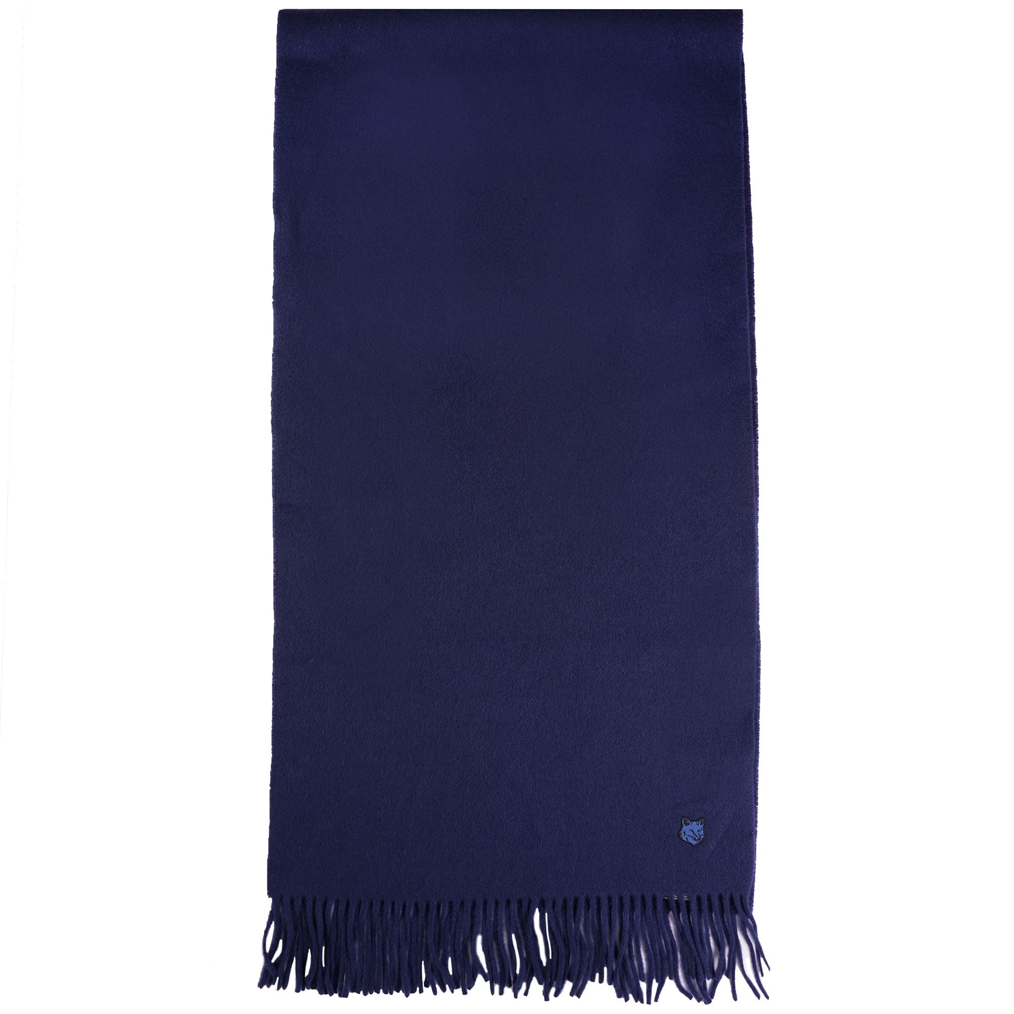 Maison Kitsune Virgin Wool Logo Scarf - Ink Blue