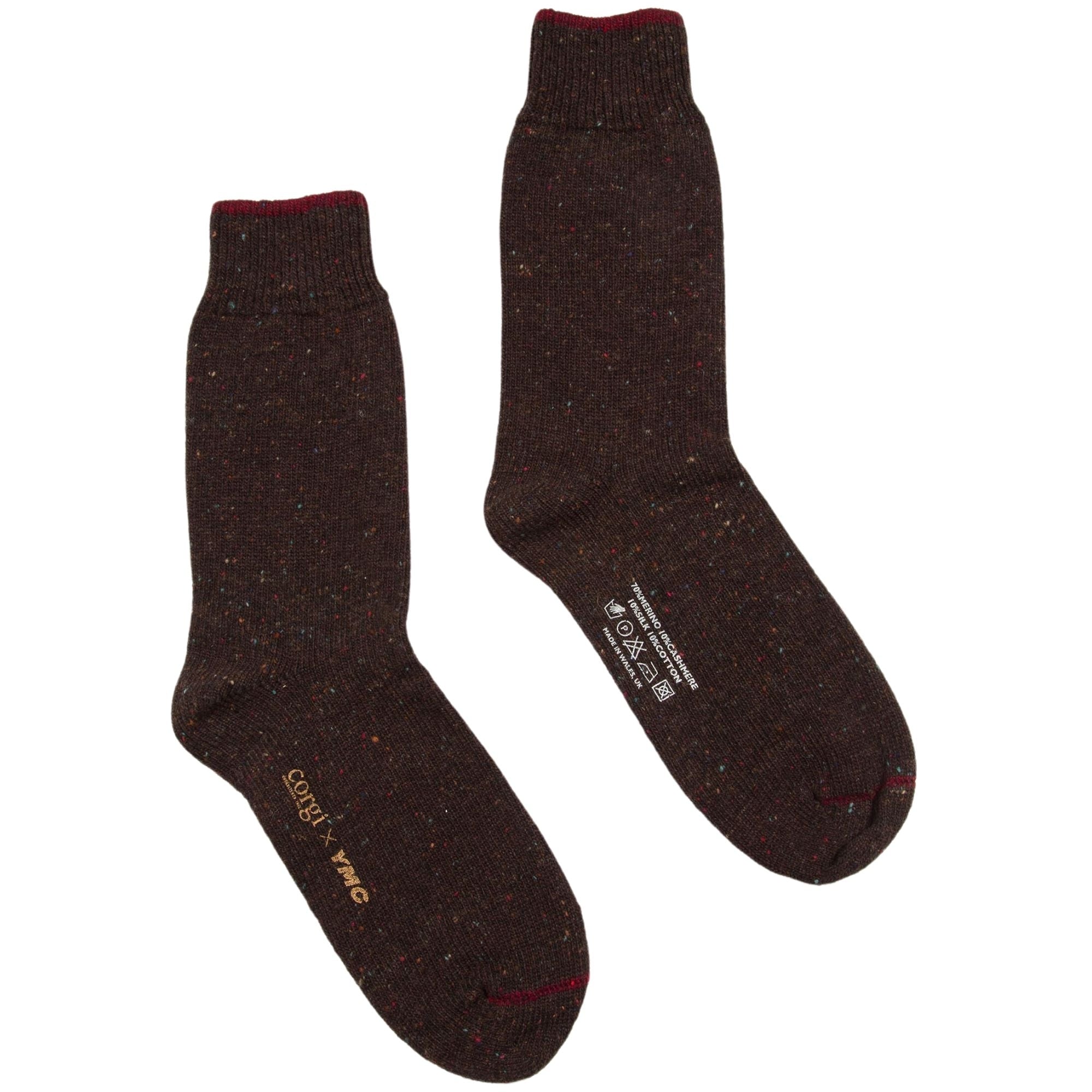 YMC x Corgi Tipping Sock - Brown