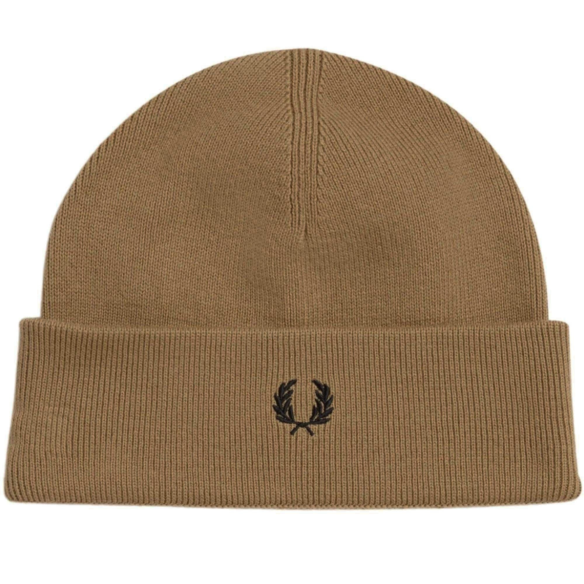 Fred Perry Merino Wool Beanie - Dark Caramel