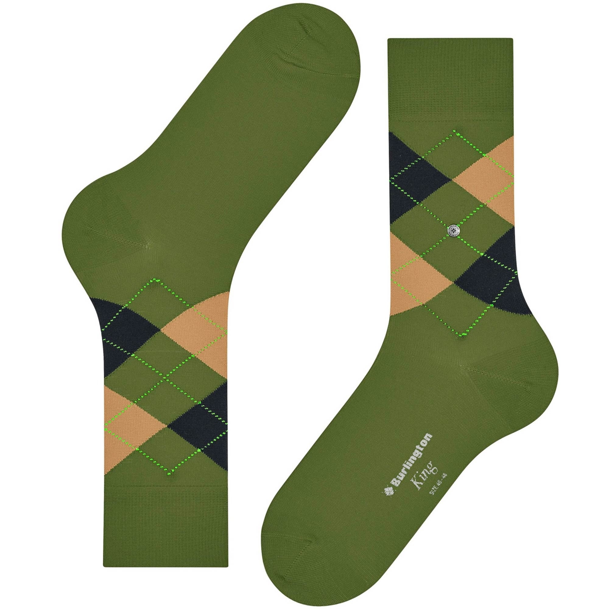 Burlington Socks King Socks - Green and Beige
