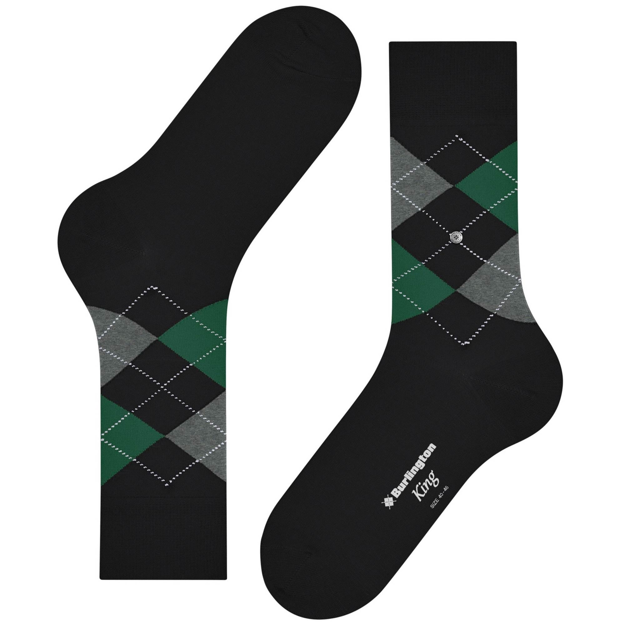 Burlington Socks King Socks - Black and Green