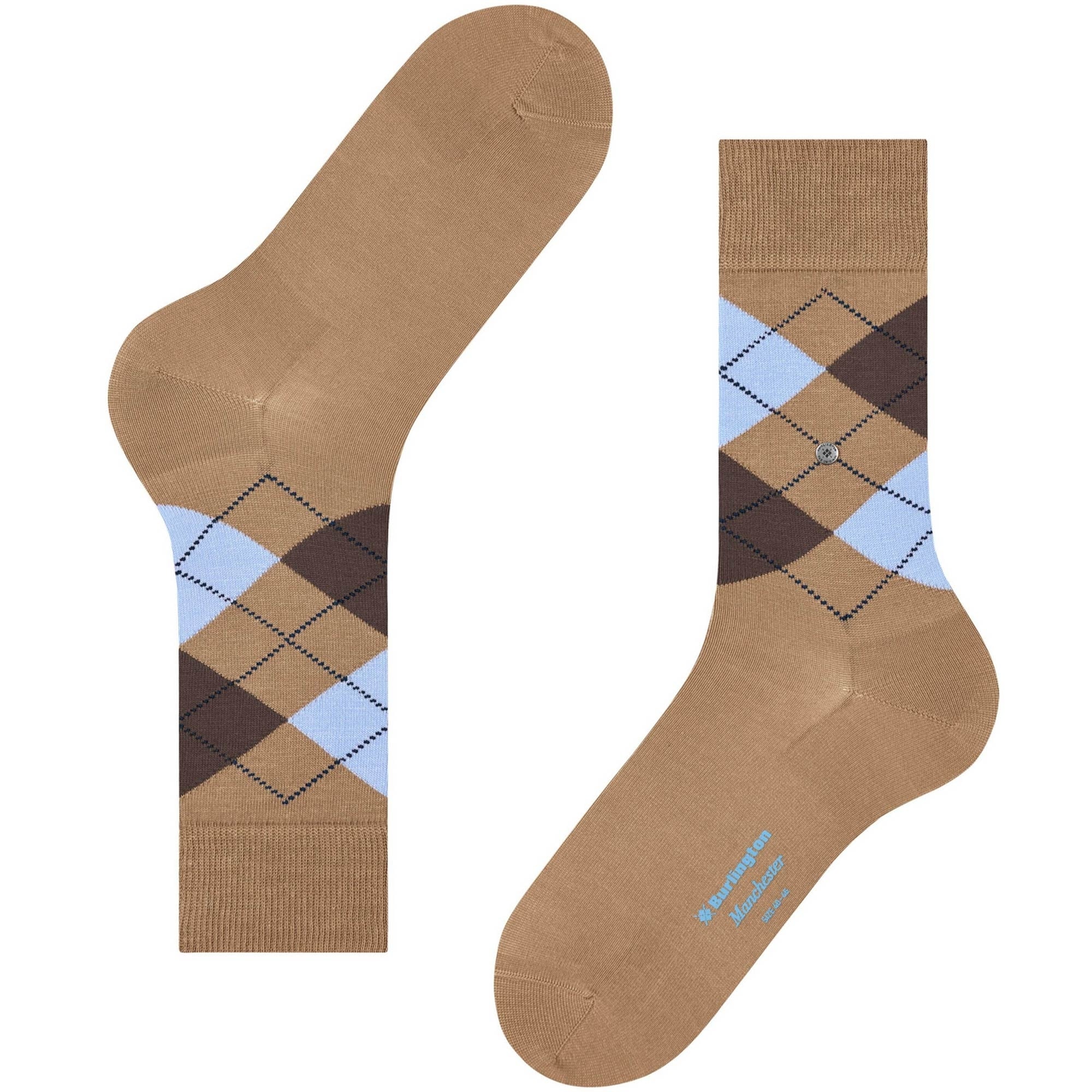 Burlington Socks Manchester Socks - Beige and Blue