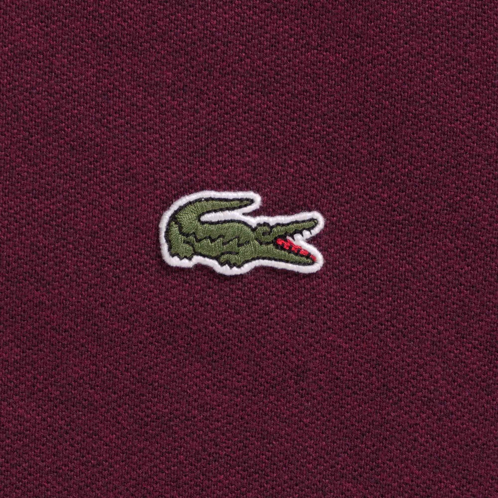Lacoste L.12.12 Long Sleeve Heathered Cotton Polo Shirt - Bordeaux