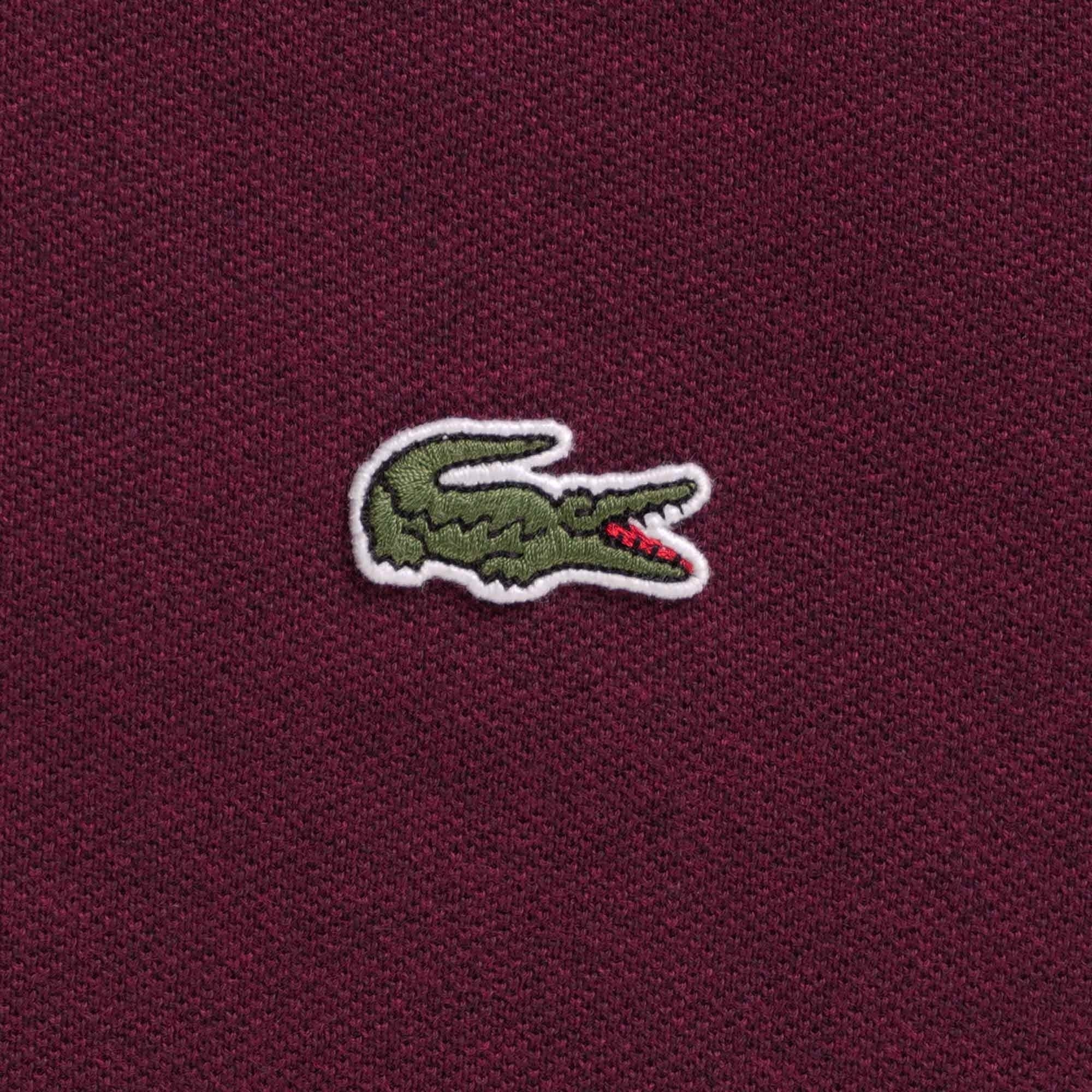 Lacoste L.12.12 Long Sleeve Heathered Cotton Polo Shirt - Bordeaux