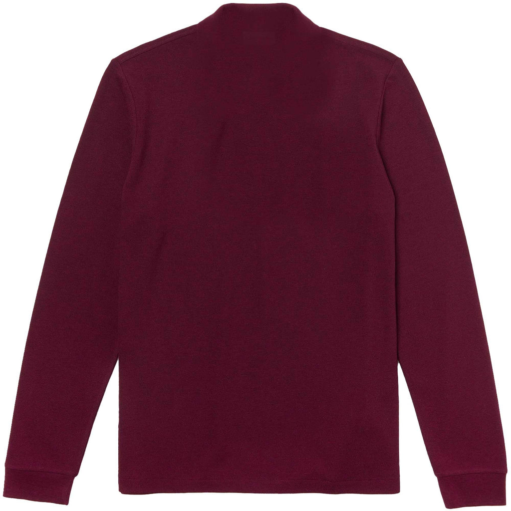 Lacoste L.12.12 Long Sleeve Heathered Cotton Polo Shirt - Bordeaux