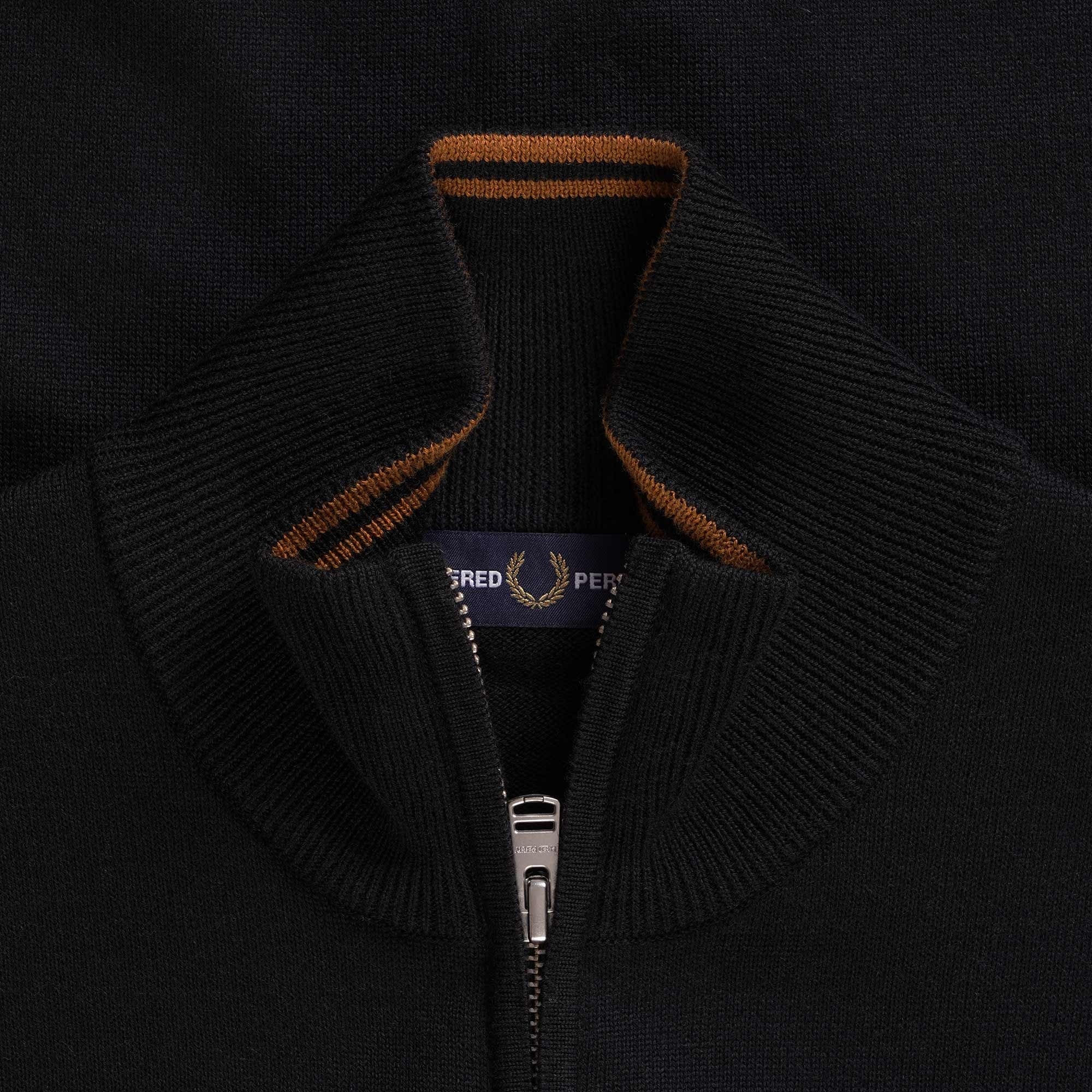 Fred Perry Classic Zip Through Cardigan - Black