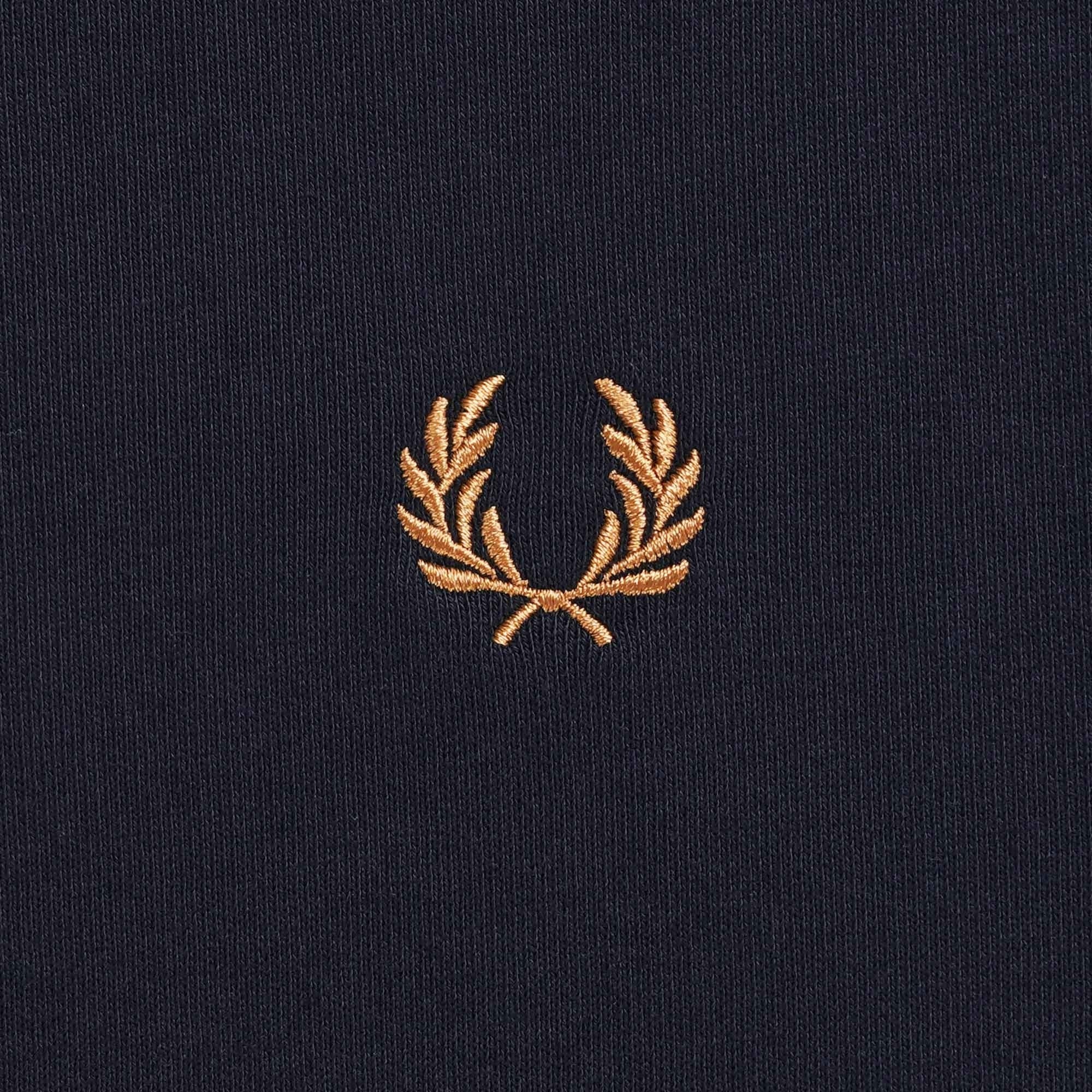 Fred Perry Half Zip Sweatshirt - Navy and Caramel