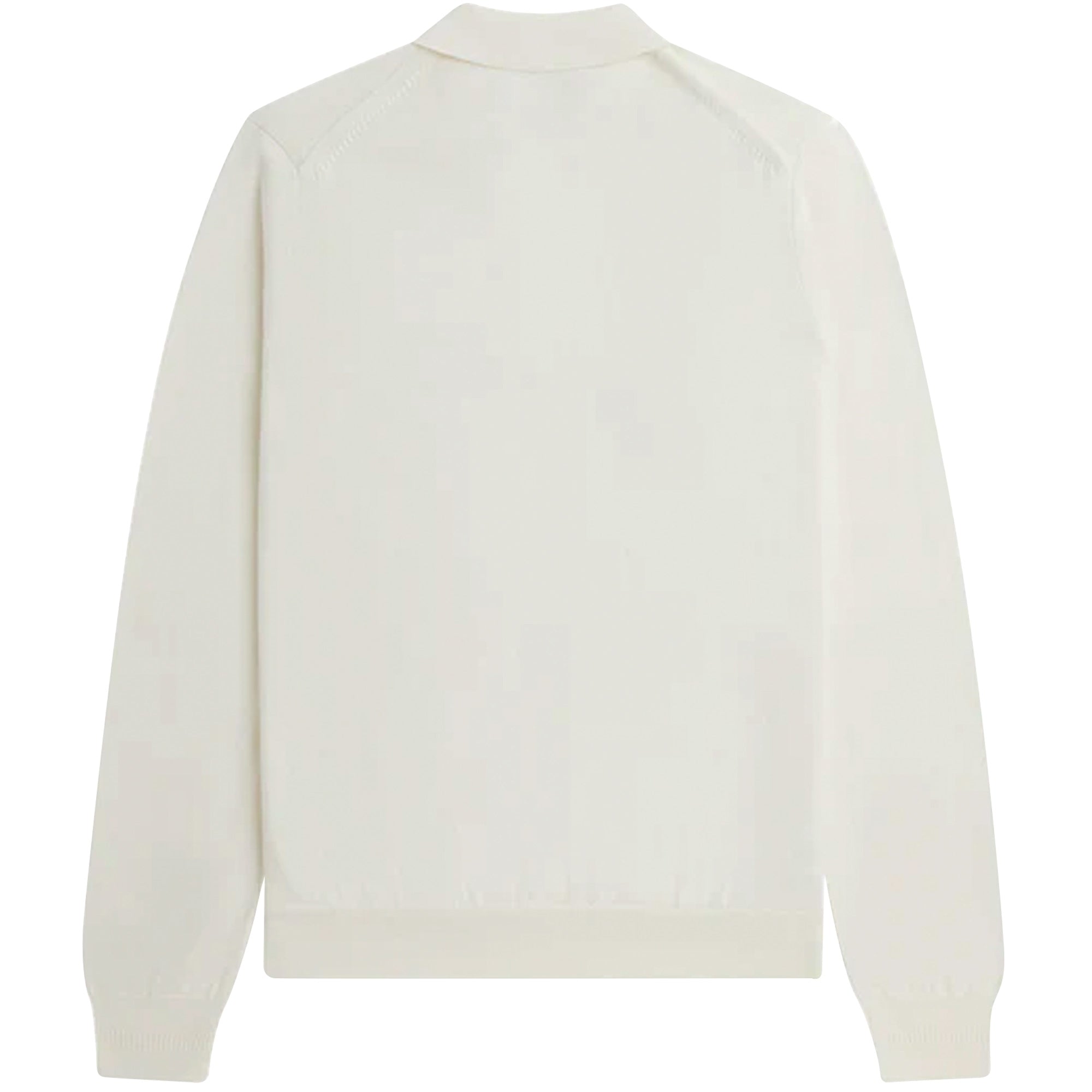 Long Sleeve Knitted Polo Shirt - Ecru